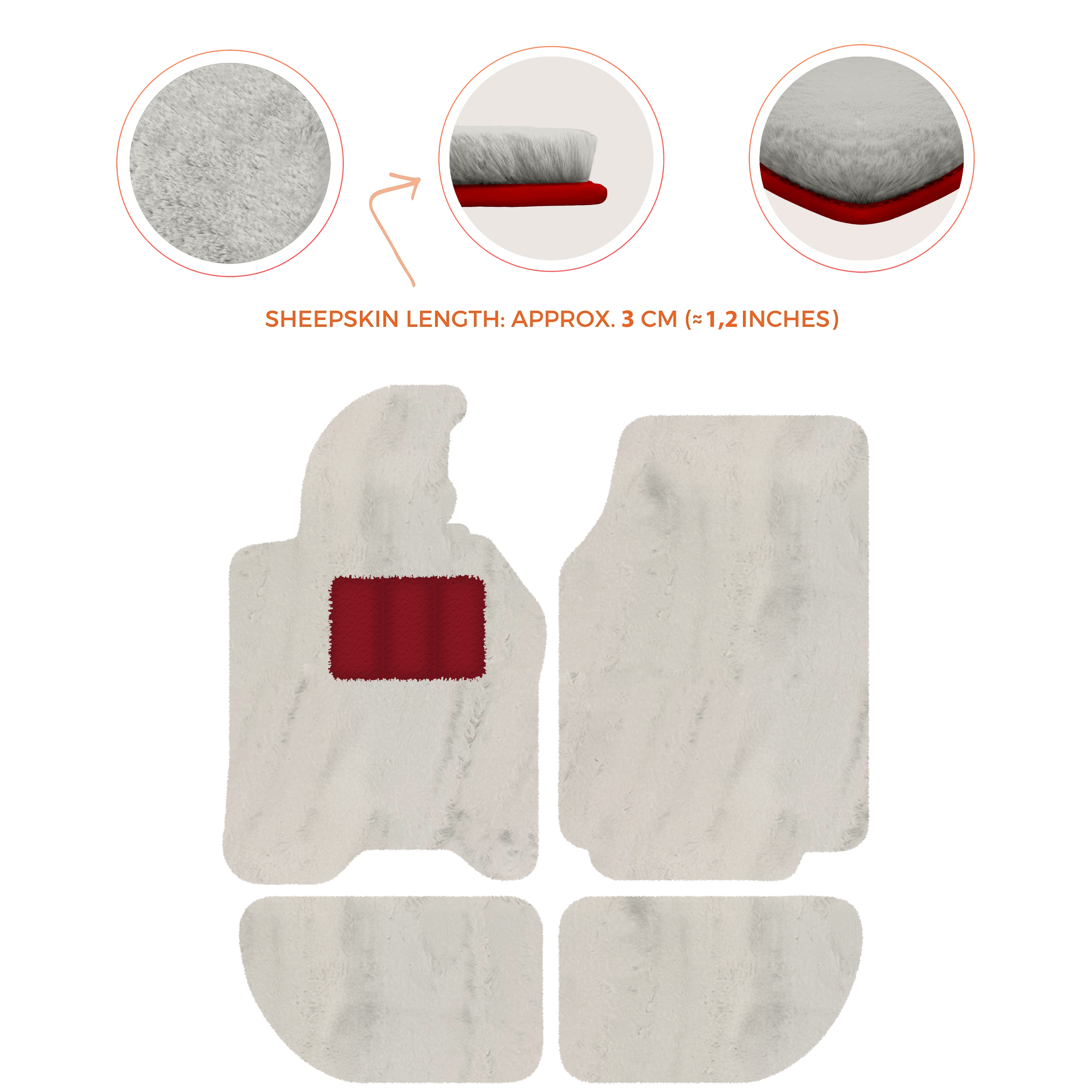 Porsche 944 (1981-1991) - Sheepskin Length, Various Color Options Custom Fit Premium Velour Floor Mats