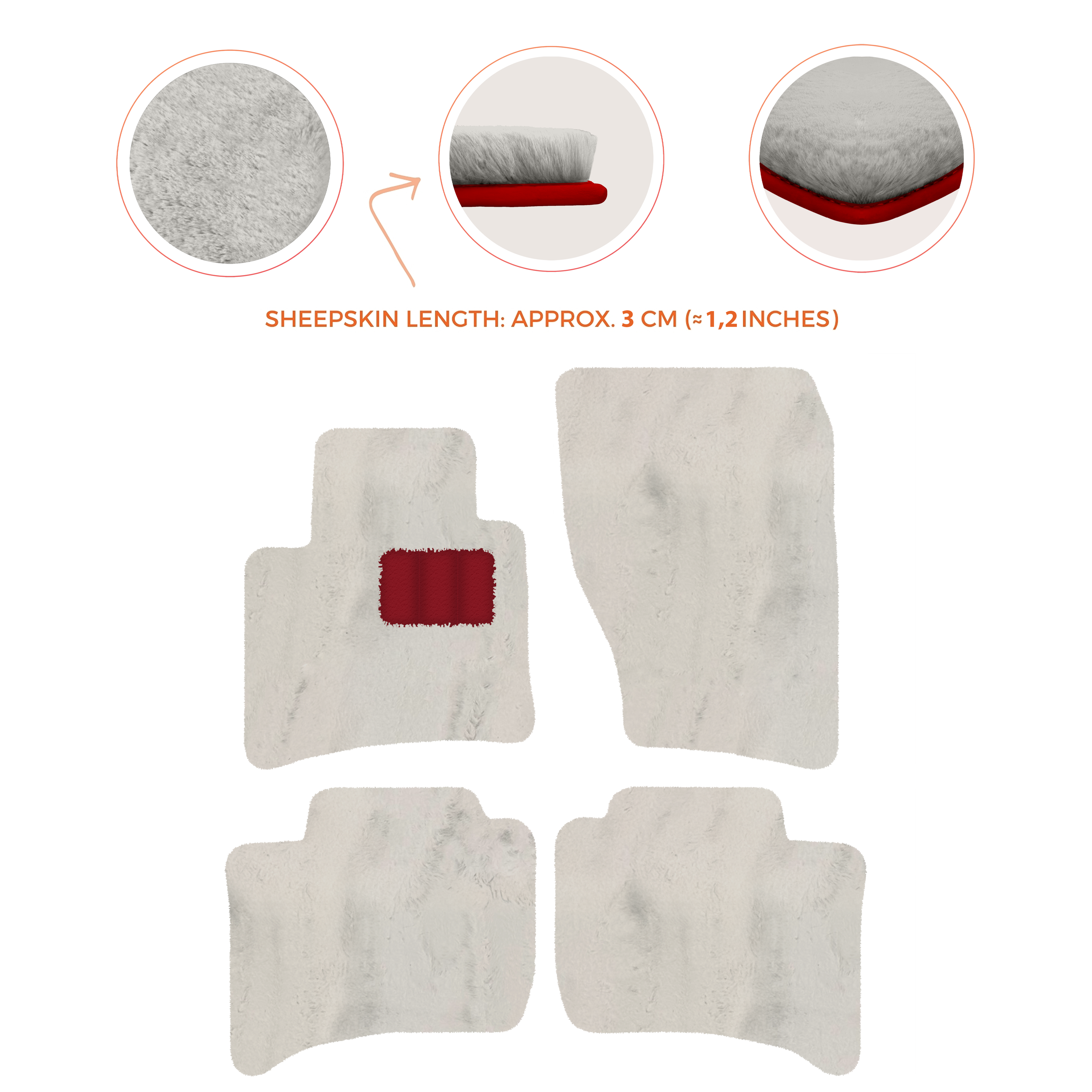 Porsche Cayenne (2010-2018) - Sheepskin Length, Various Color Options Custom Fit Premium Velour Floor Mats
