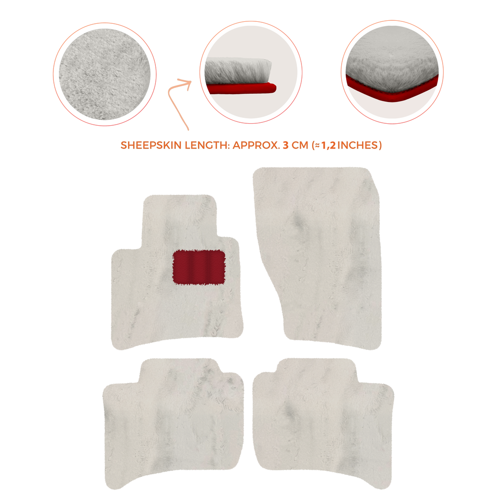 Porsche Cayenne (2010-2018) - Sheepskin Length, Various Color Options Custom Fit Premium Velour Floor Mats