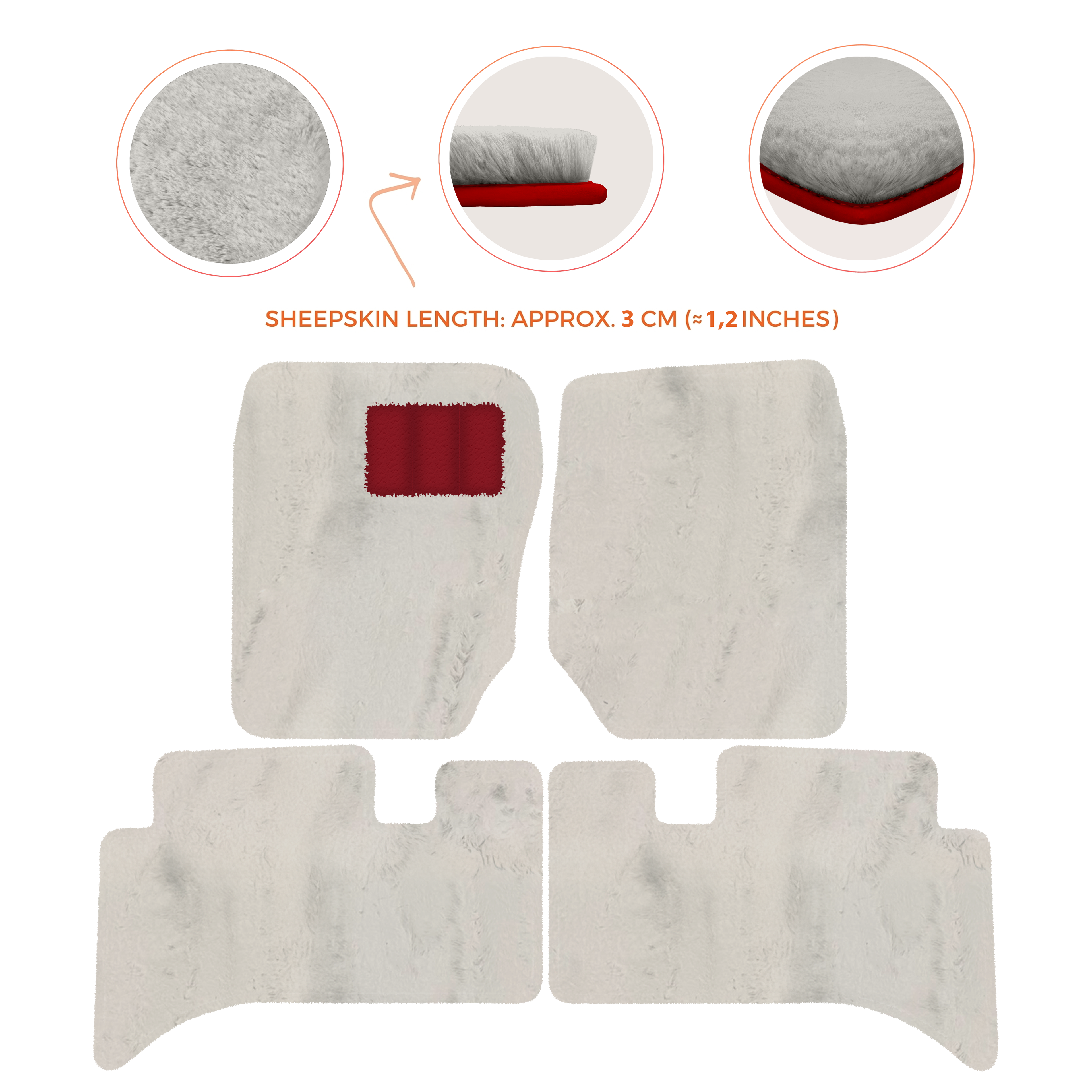 Range Rover (1994-2002) - Sheepskin Length, Various Color Options Custom Fit Premium Velour Floor Mats