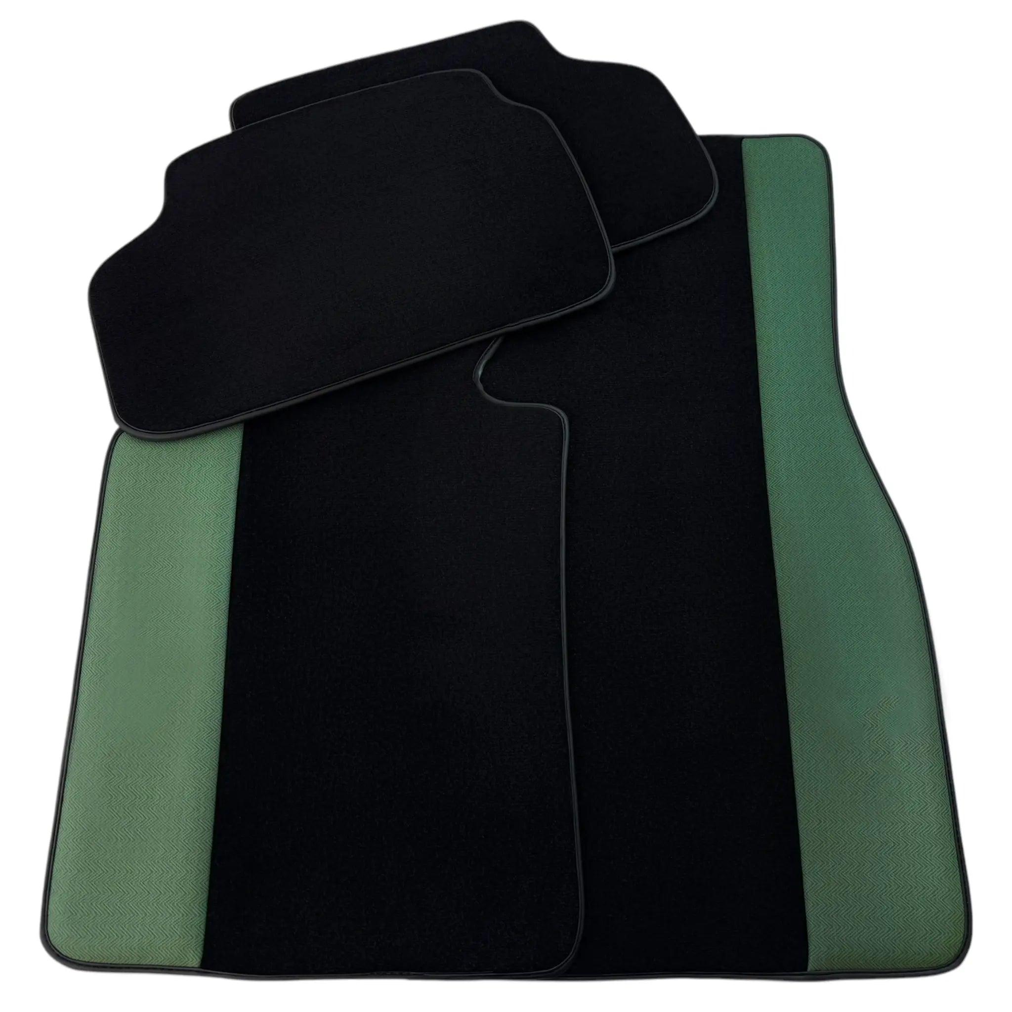 BMW G61 (2023-2026) Touring | Green Leather Borders Custom Fit Premium Velour Floor Mats