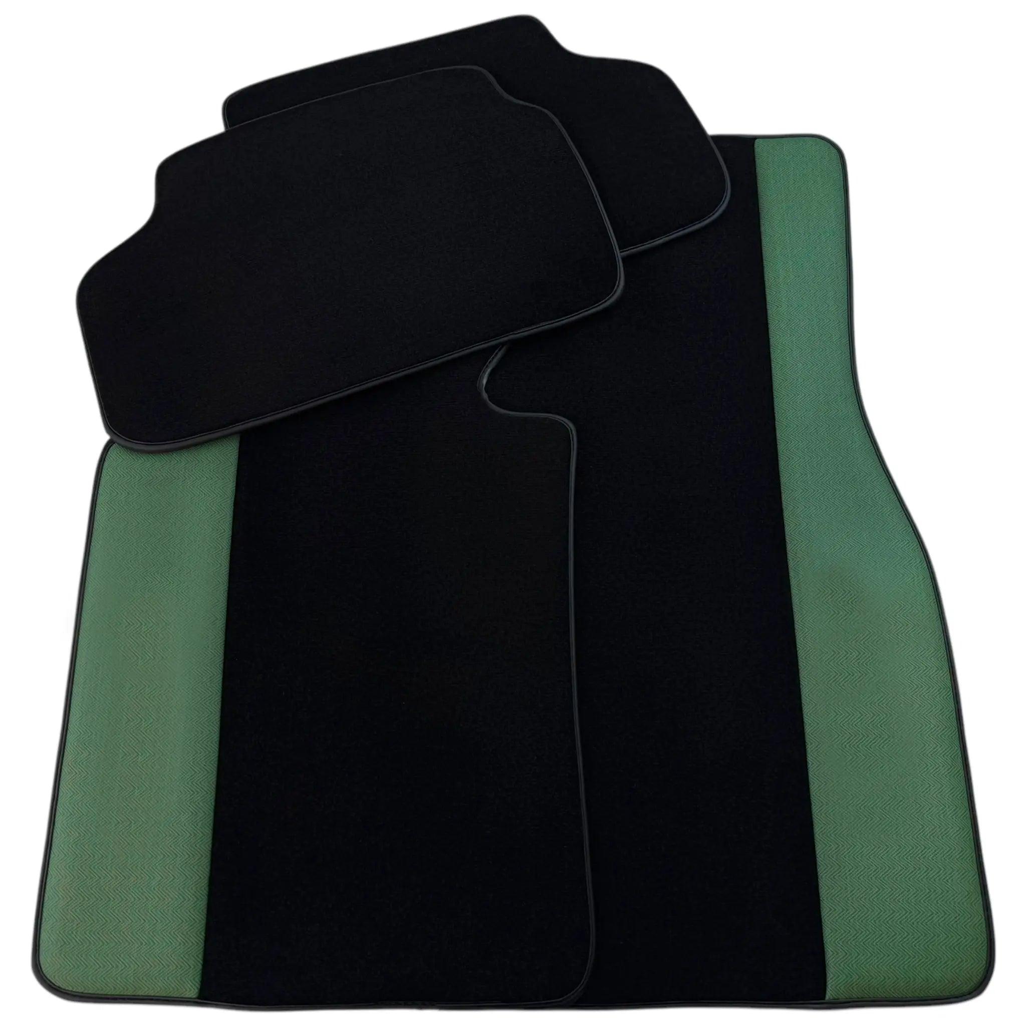 BMW M5 G90 (2023-2026) Sedan | Green Leather Borders Custom Fit Premium Velour Floor Mats