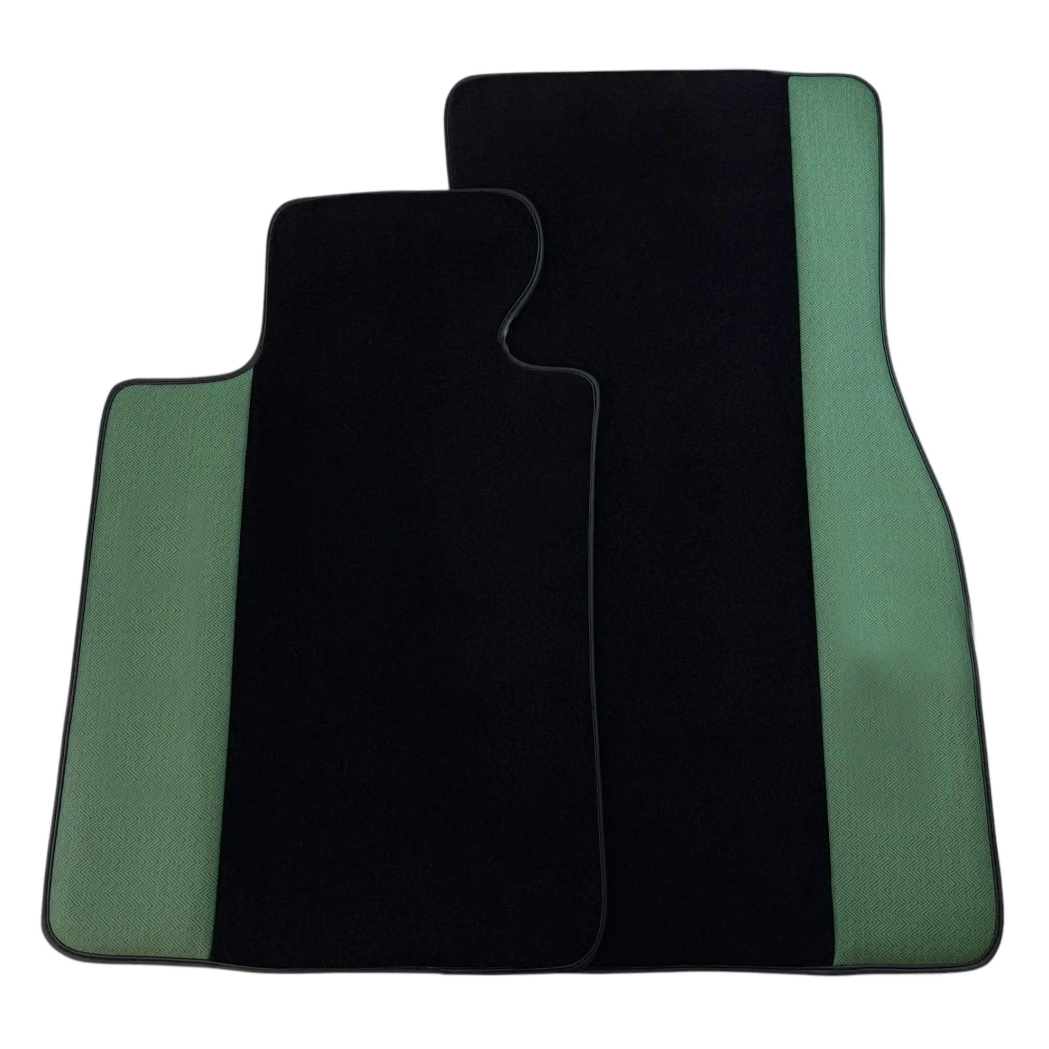 BMW M5 G90 (2023-2026) Sedan | Green Leather Borders Custom Fit Premium Velour Floor Mats