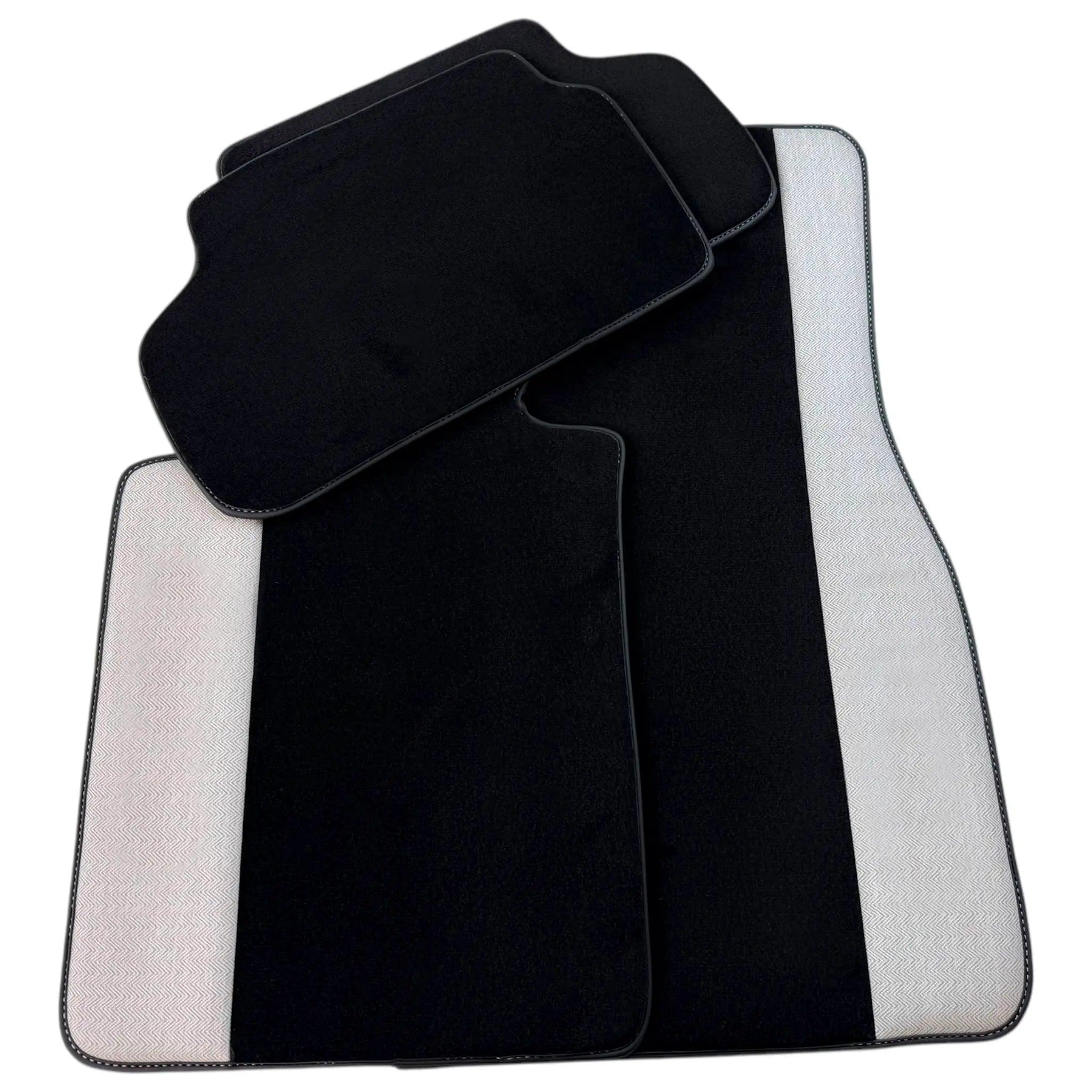 BMW M5 G90 (2023-2026) Sedan with Gray Leather Borders Custom Fit Premium Velour Floor Mats