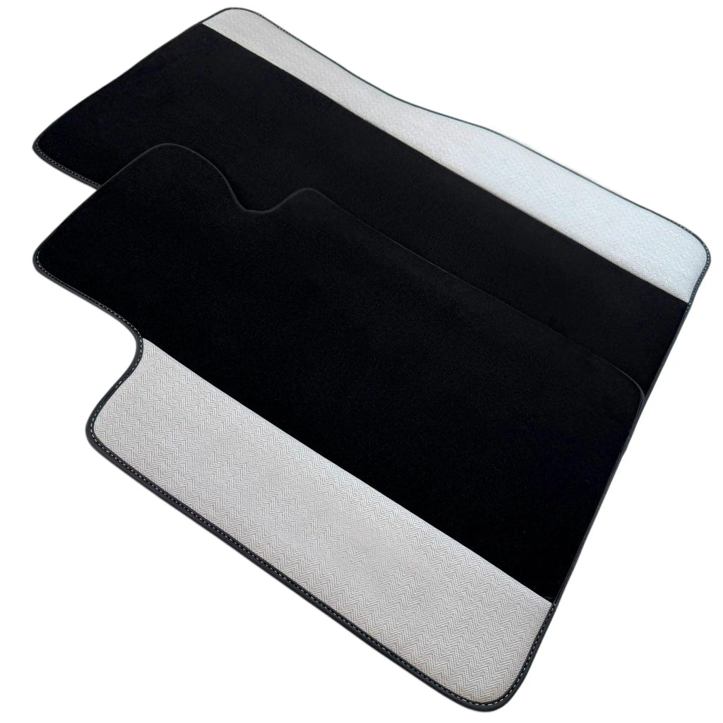 BMW G61 (2023-2026) Touring with Gray Leather Borders Custom Fit Premium Velour Floor Mats