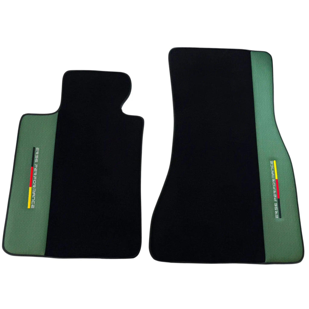BMW M5 G90 (2023-2026) Sedan with Green Leather ER56 Performance Custom Fit Premium Velour Floor Mats
