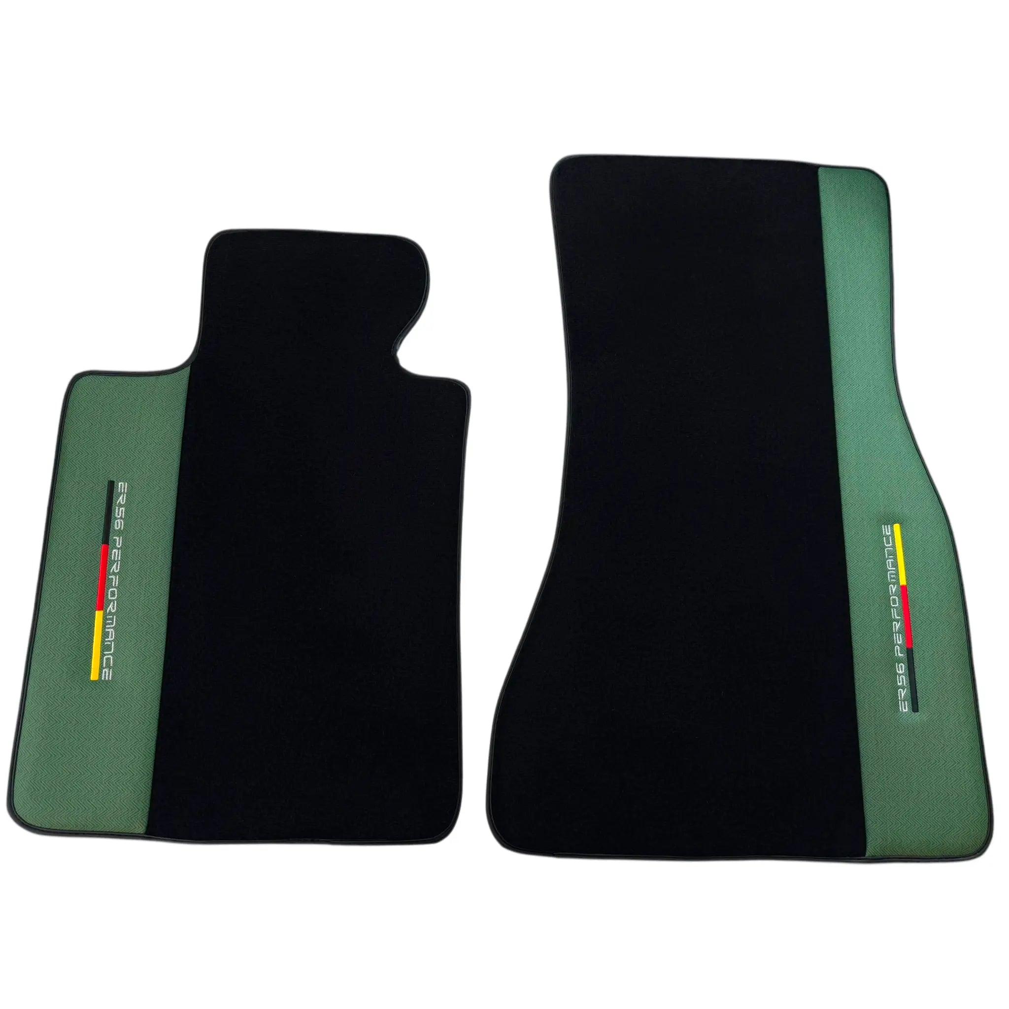 BMW G60 (2023-2026) Sedan with Green Leather ER56 Performance Custom Fit Premium Velour Floor Mats