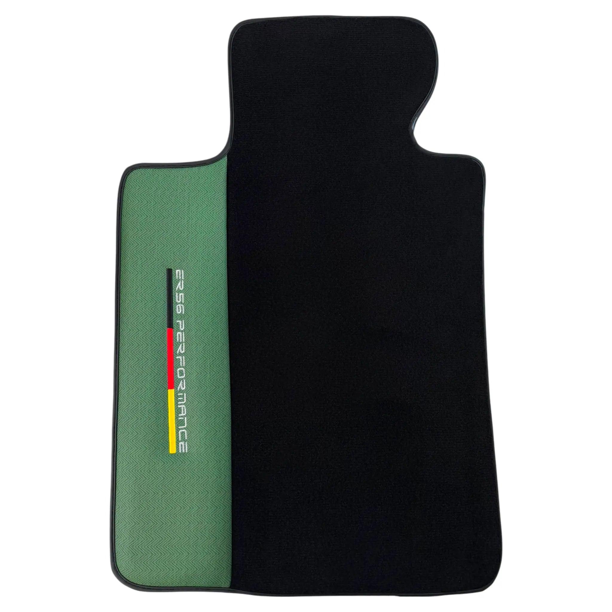 BMW 2 Series U06 (2022-2026) with Green Leather ER56 Performance Custom Fit Premium Velour Floor Mats