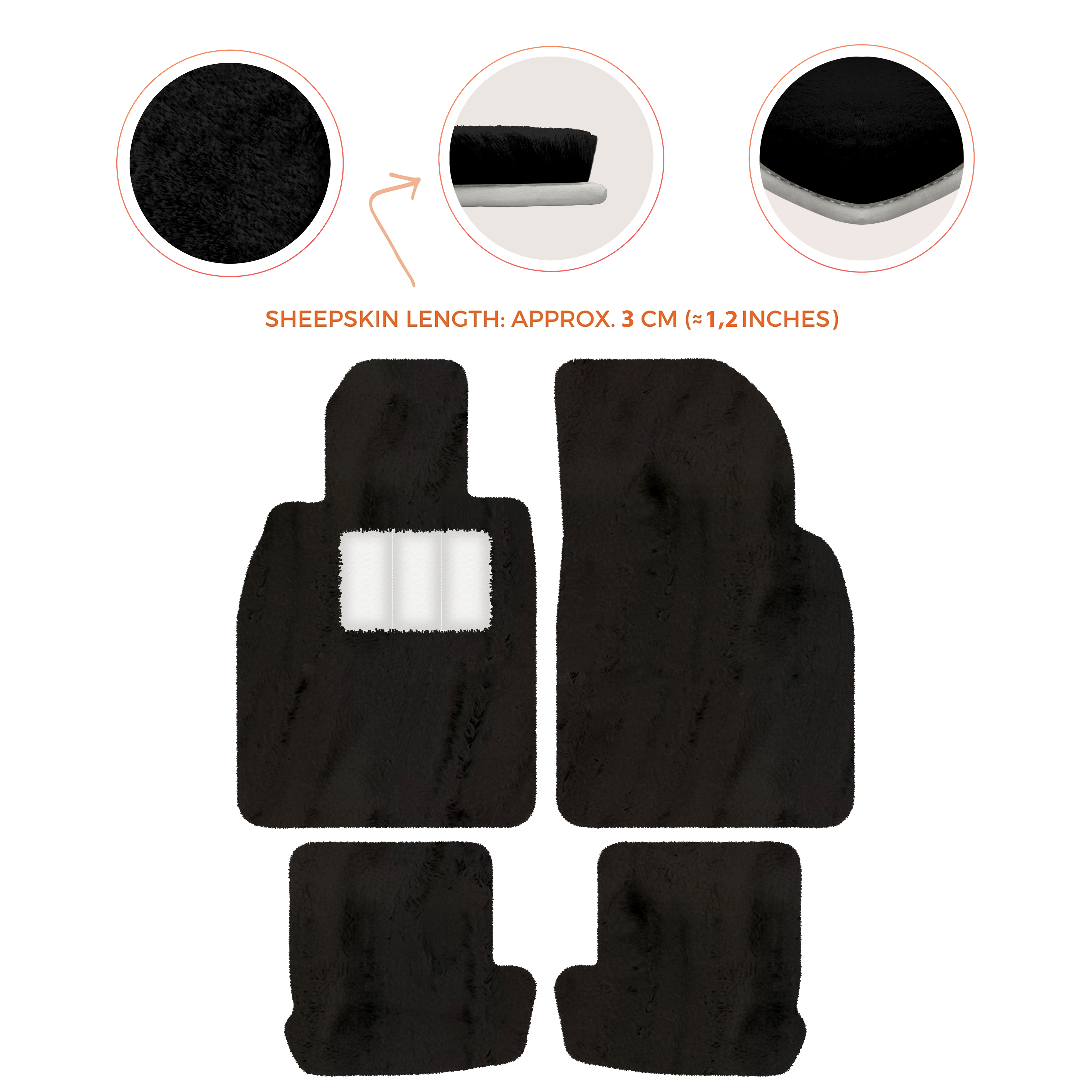 Porsche 911 - 991 (2012-2019) - Sheepskin Length, Various Color Options Custom Fit Premium Velour Floor Mats