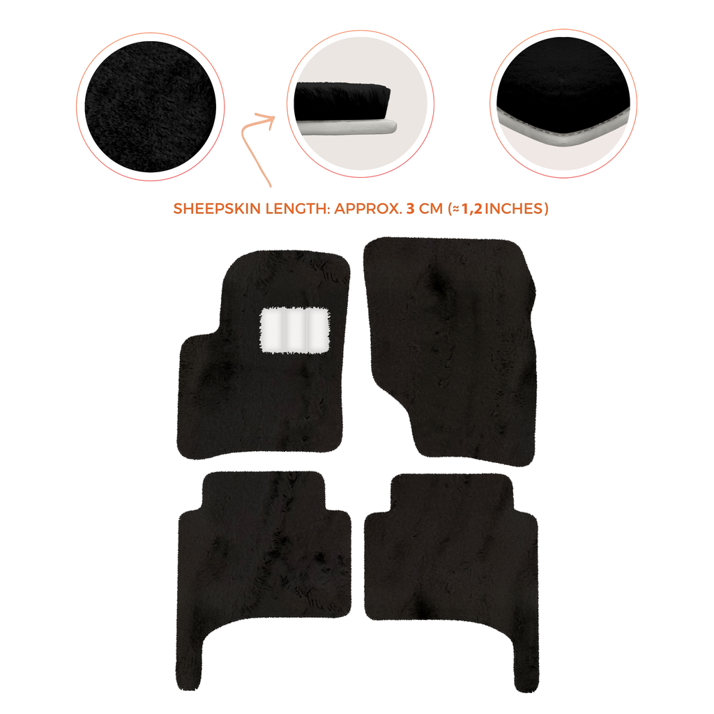 Porsche Cayenne (2003-2010) - Sheepskin Length, Various Color Options Custom Fit Premium Velour Floor Mats
