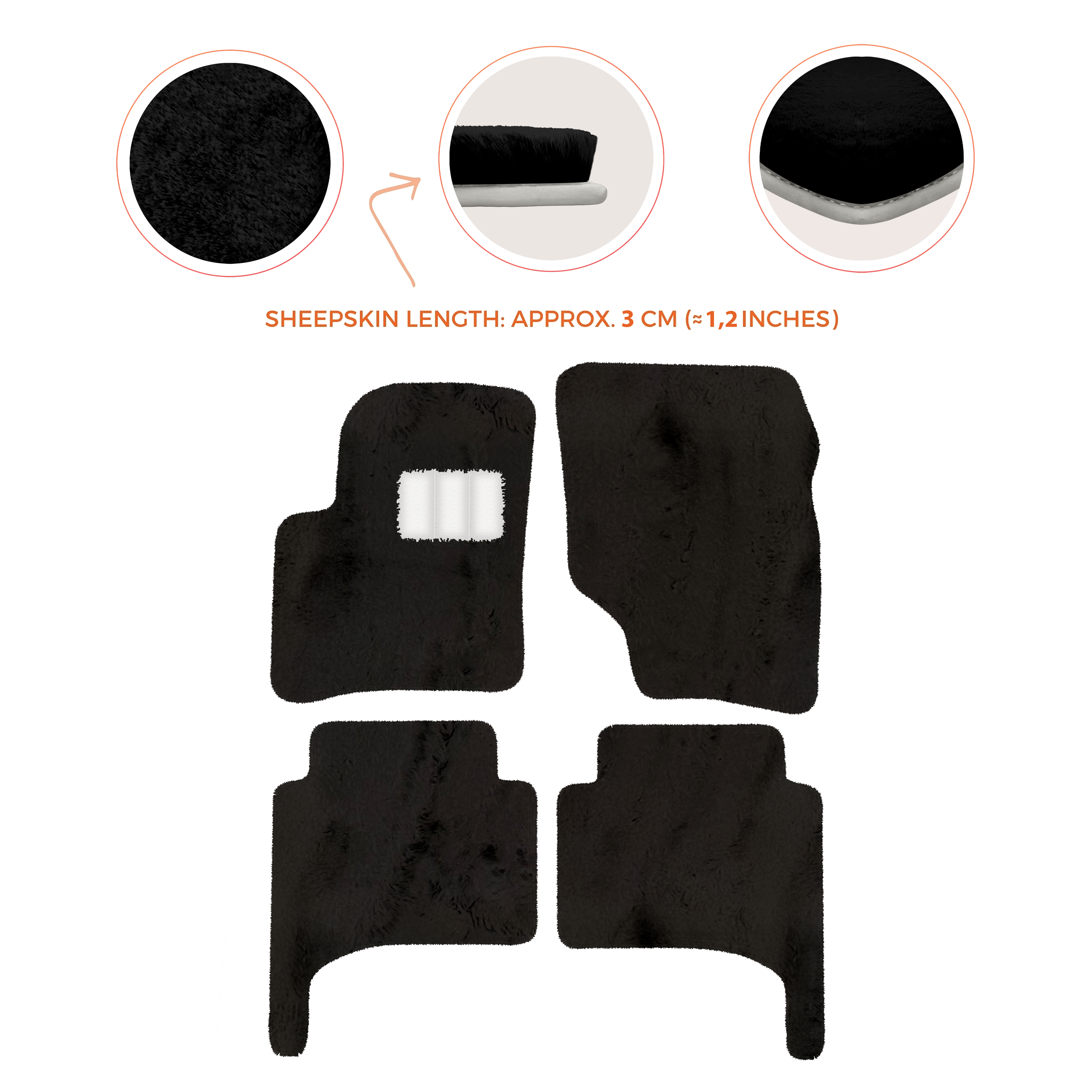 Porsche Cayenne (2003-2010) - Sheepskin Length, Various Color Options Custom Fit Premium Velour Floor Mats