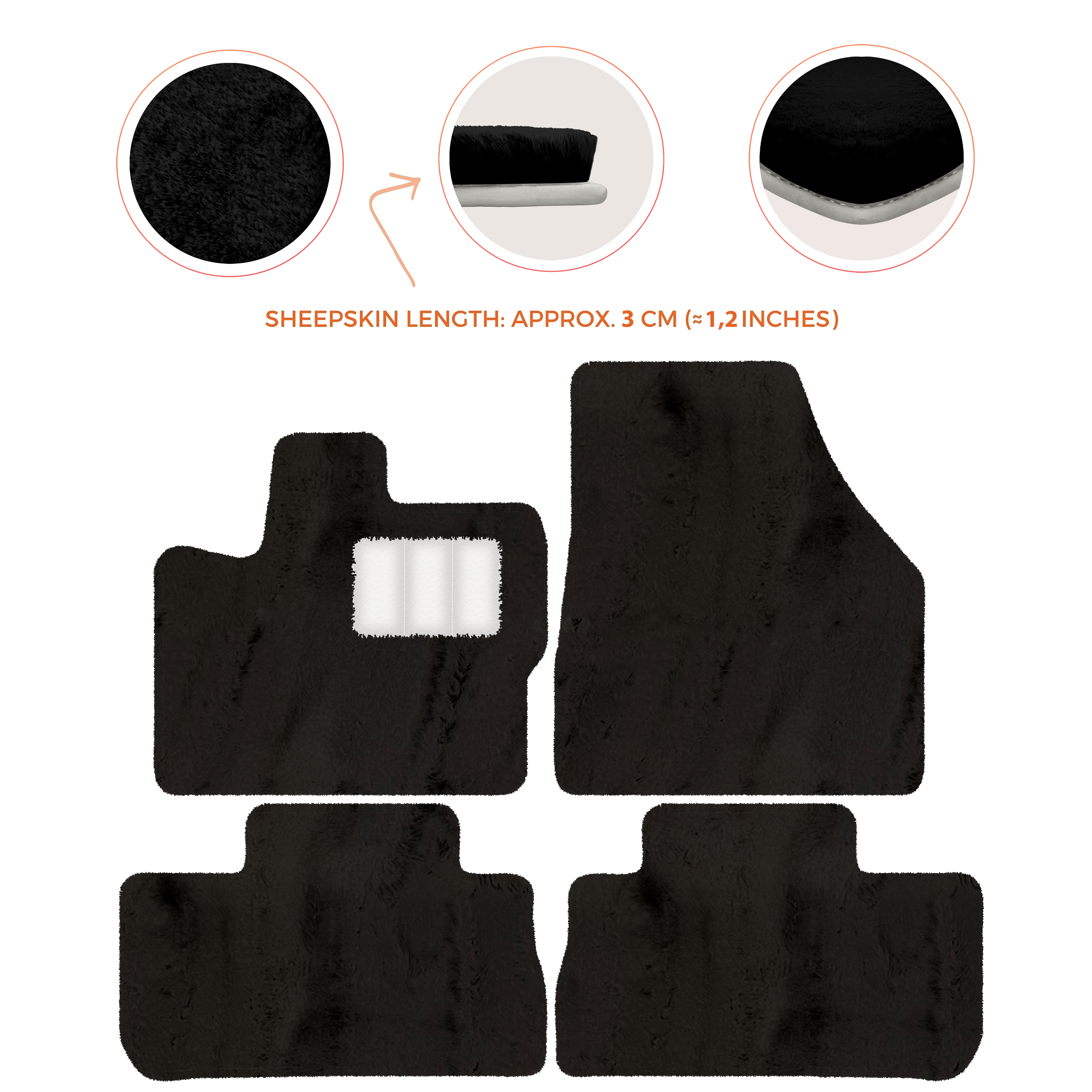 Land Rover Freelander (2007-2012) - Sheepskin Length, Various Color Options Custom Fit Premium Velour Floor Mats