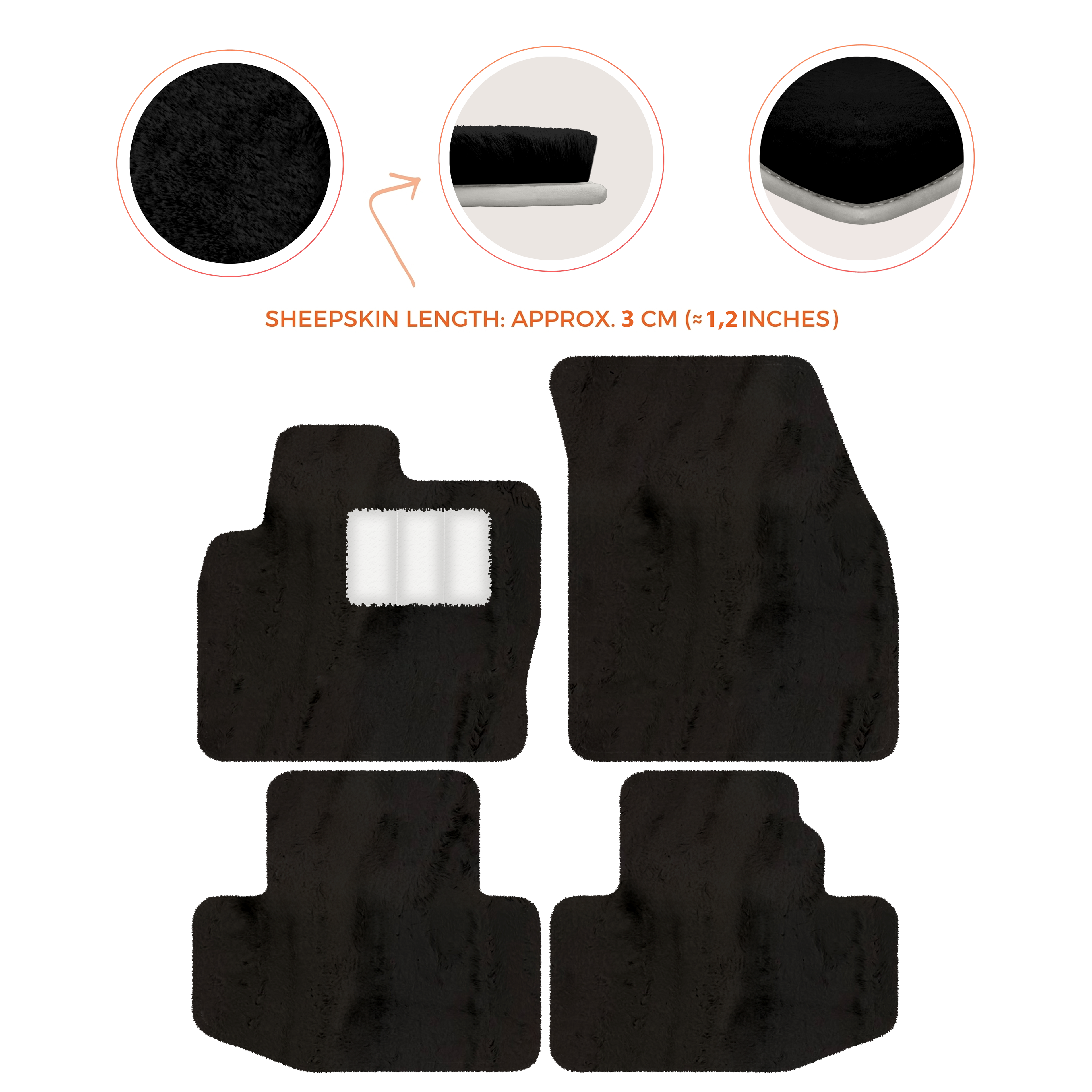 Range Rover Evoque (2016-2024) Convertible - Sheepskin Length, Various Color Options Custom Fit Premium Velour Floor Mats
