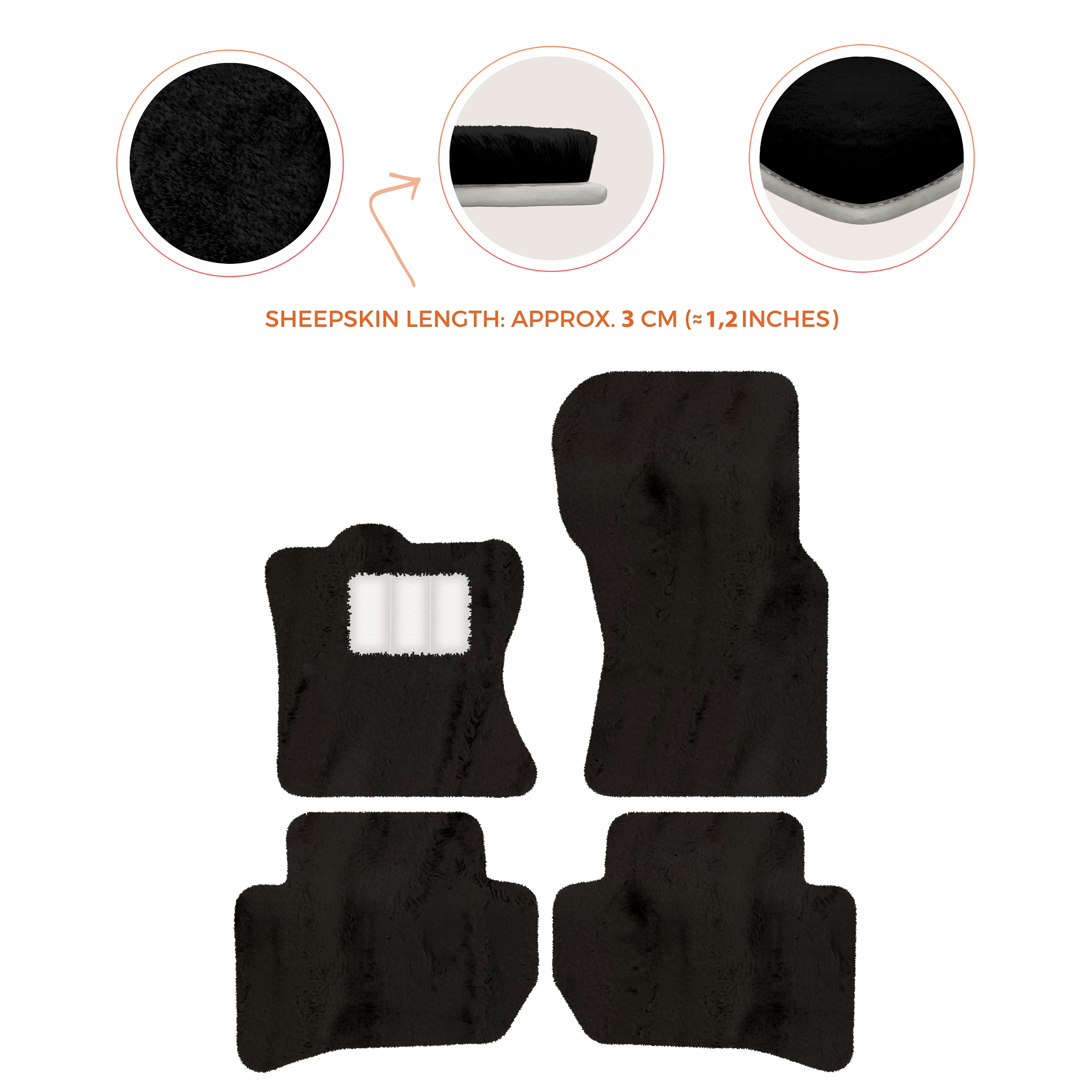 Range Rover Velar (2017-2024) - Sheepskin Length, Various Color Options Custom Fit Premium Velour Floor Mats