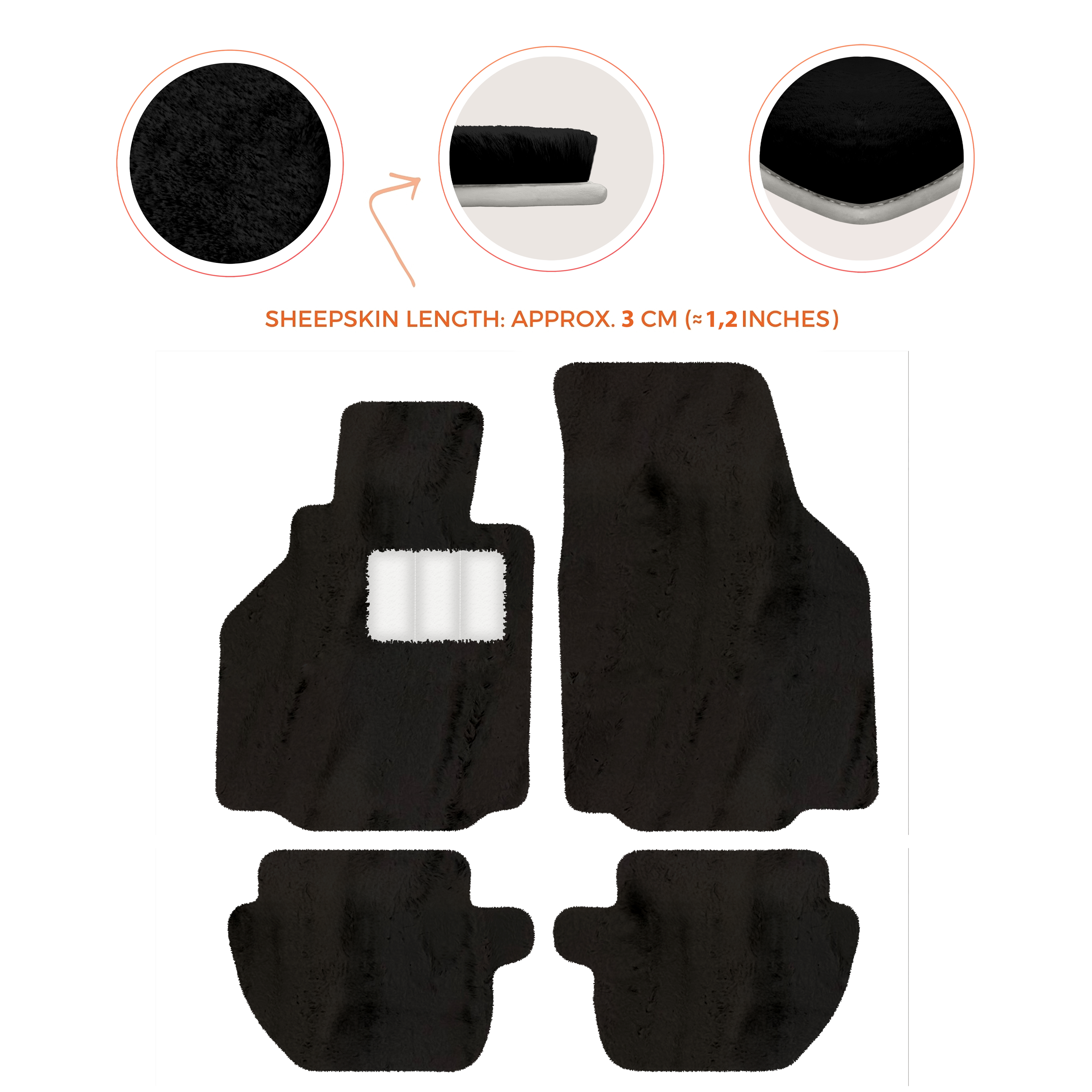 Porsche 911 - 996 (1998-2004) - Sheepskin Length, Various Color Options Custom Fit Premium Velour Floor Mats