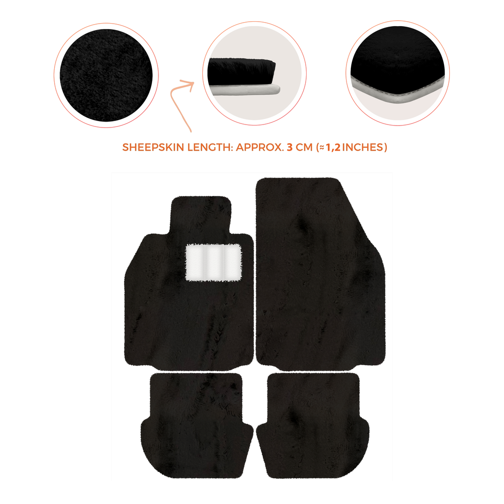 Porsche 911 - 997 (2004-2012) - Sheepskin Length, Various Color Options Custom Fit Premium Velour Floor Mats