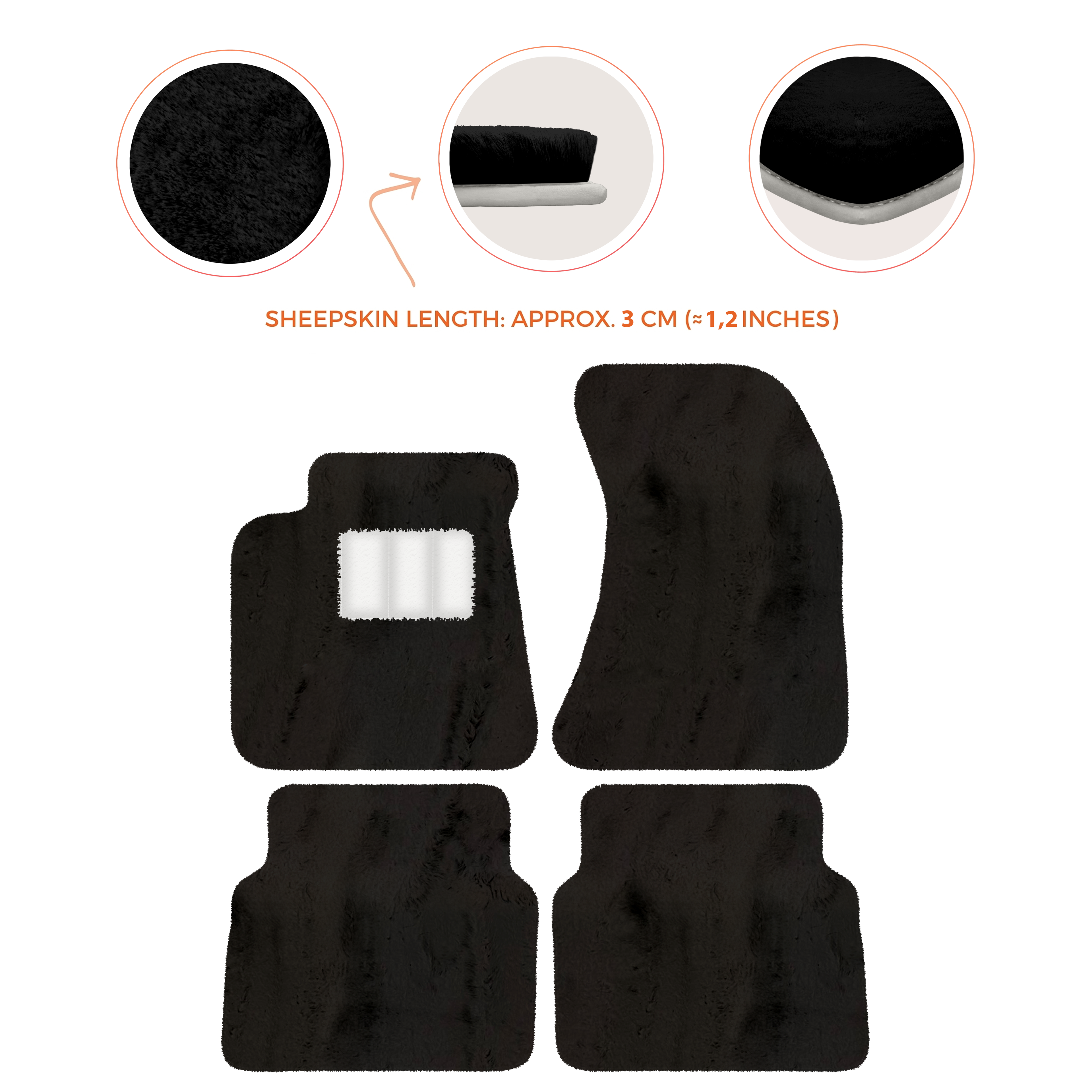 Audi A8 D4 (2010-2017) - Sheepskin Length, Various Color Options Custom Fit Premium Velour Floor Mats