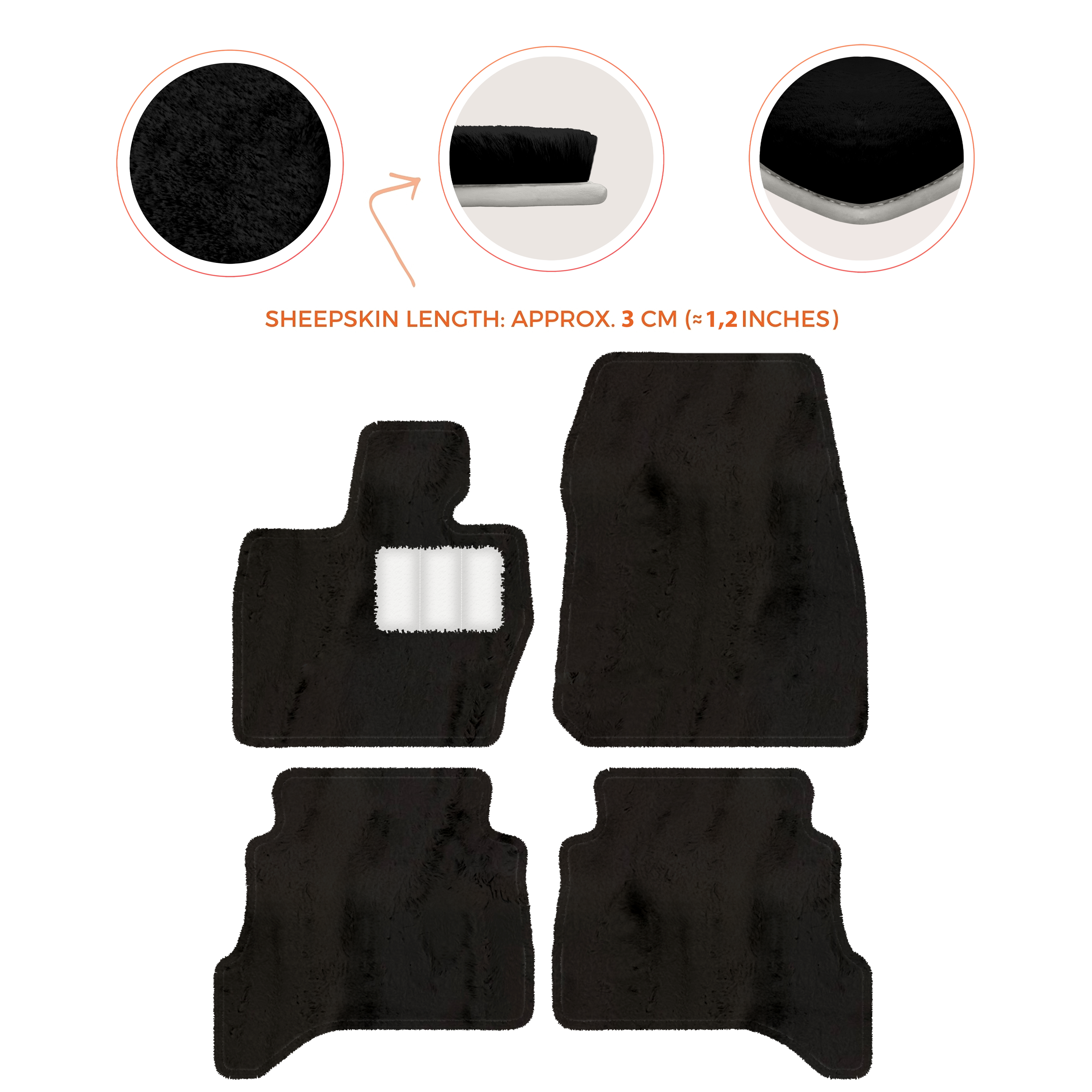 Range Rover Sport L460 (2022-2024) Short/Long Wheelbase - Sheepskin Length, Various Color Options Custom Fit Premium Velour Floor Mats