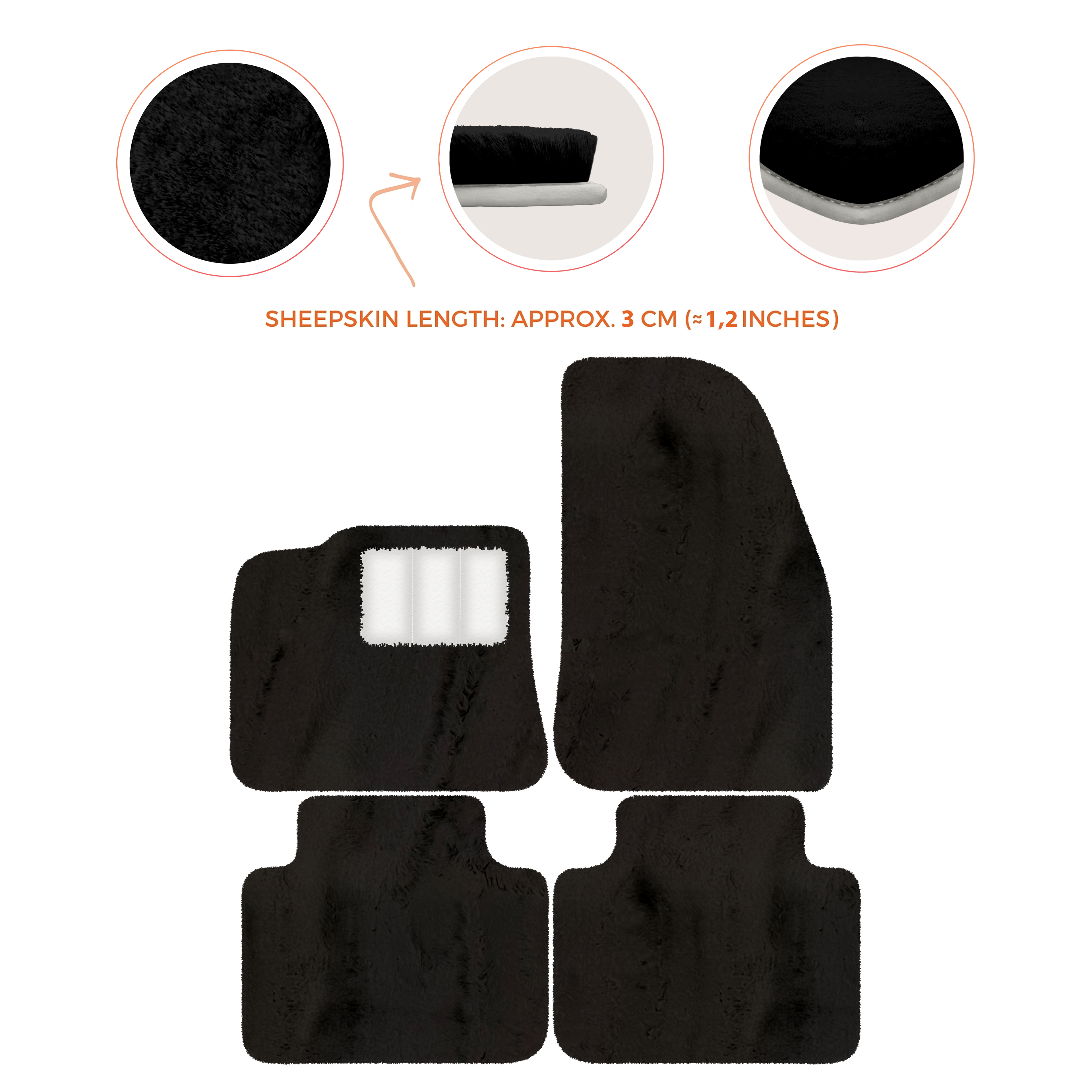 Porsche Cayenne (2018-2023) - Sheepskin Length, Various Color Options Custom Fit Premium Velour Floor Mats