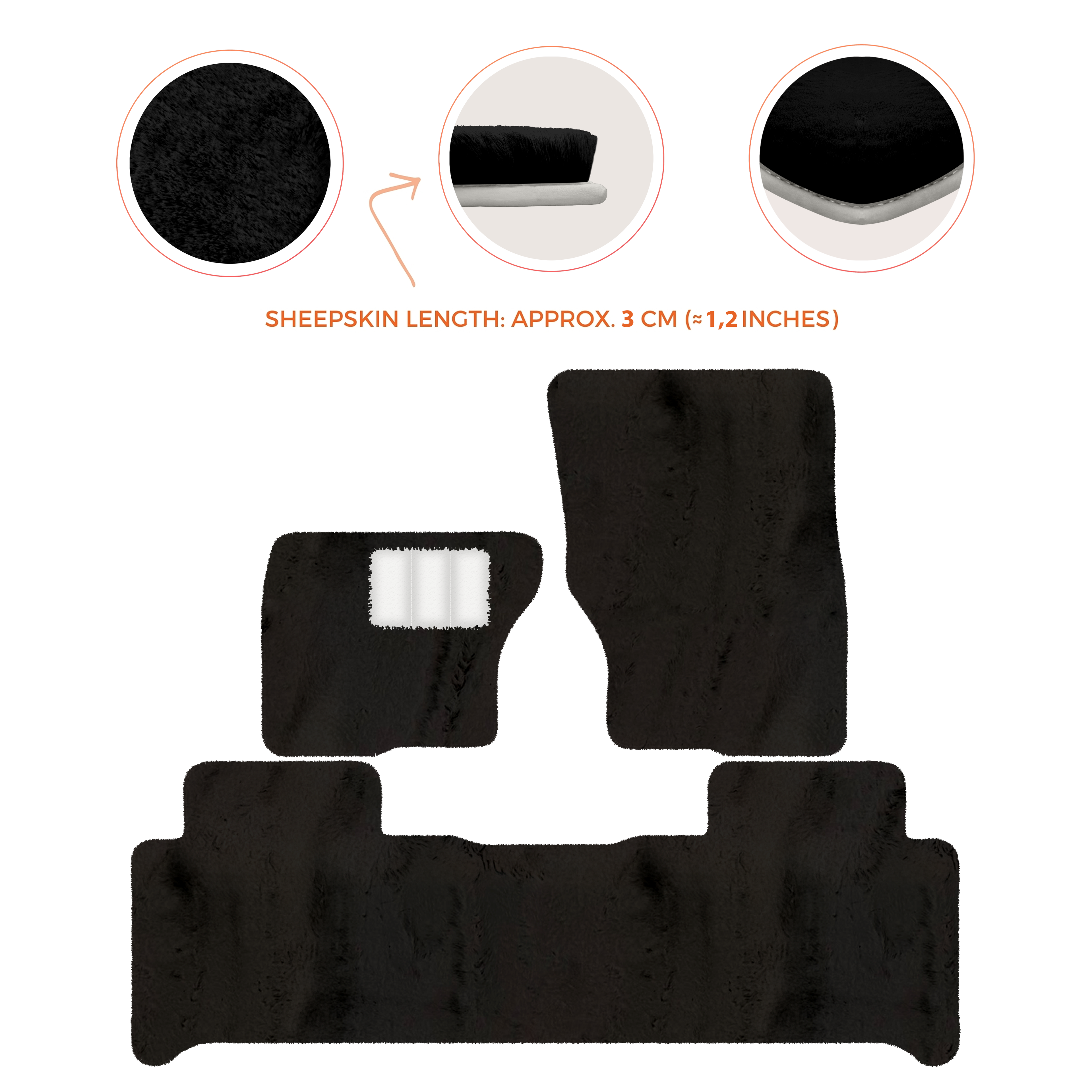Land Rover Discovery 5-7 Seater (2017-2026) - Sheepskin Length, Various Color Options Custom Fit Premium Velour Floor Mats