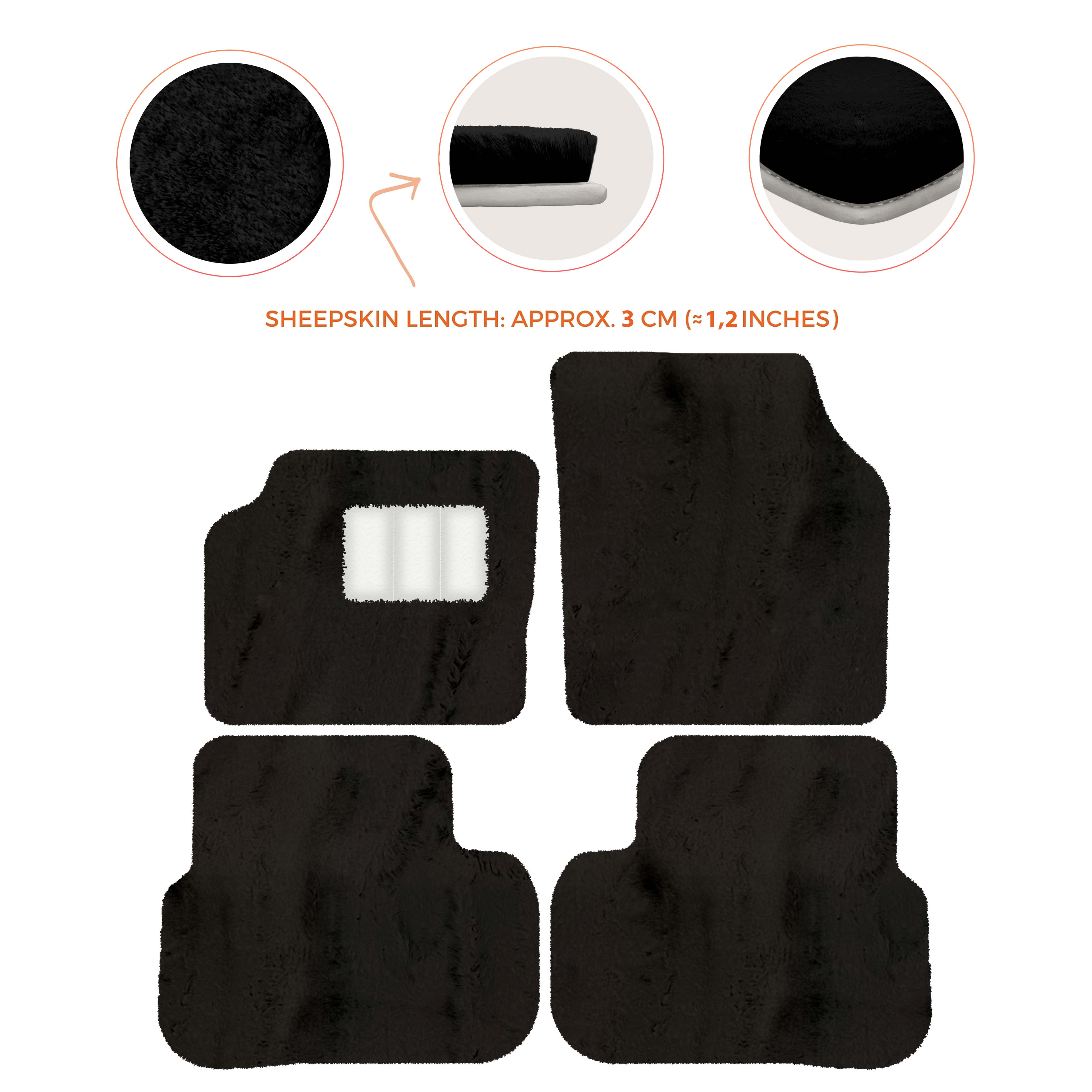 Land Rover Discovery Sport (2015-2019) - Sheepskin Length, Various Color Options Custom Fit Premium Velour Floor Mats