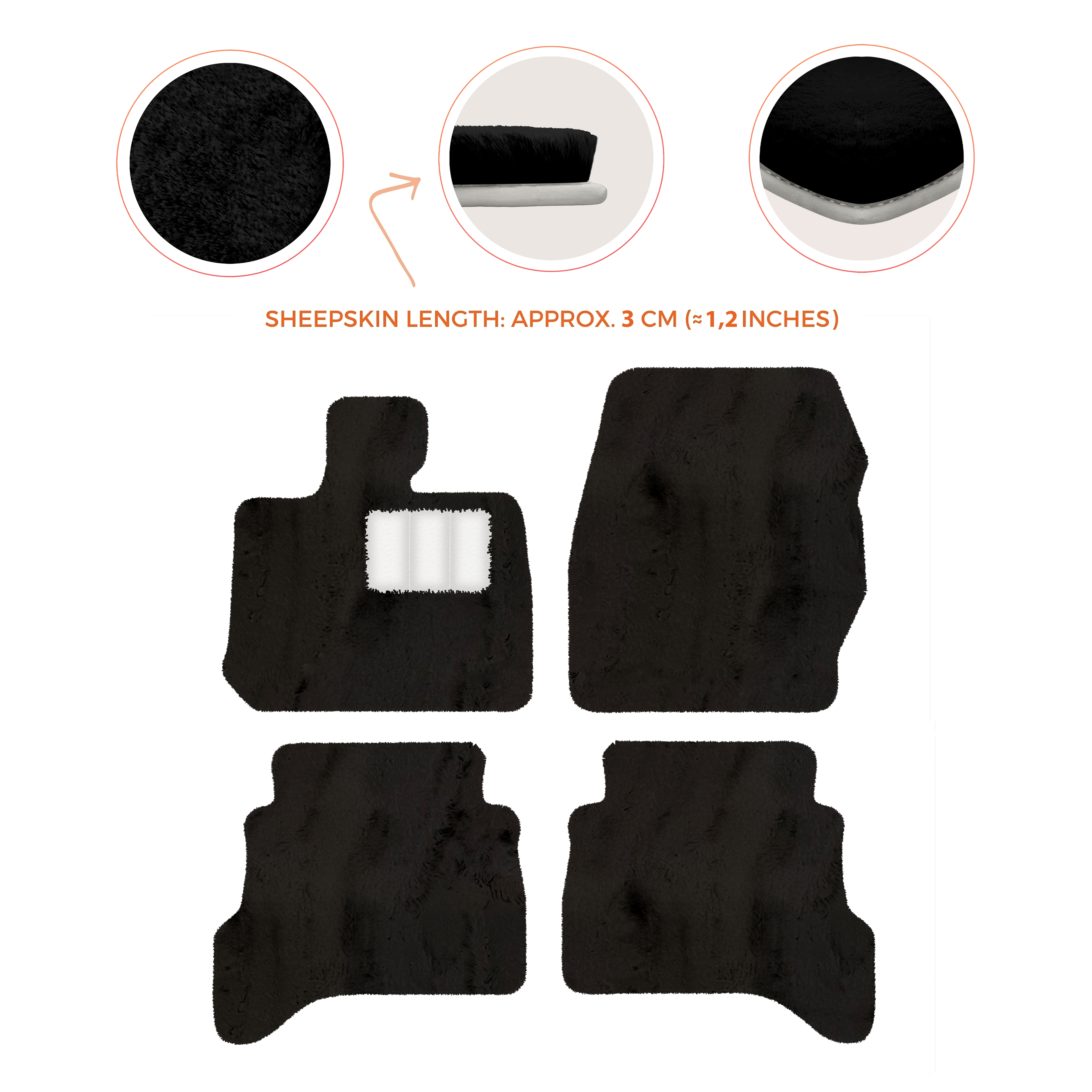 Range Rover Sport L460 (2022-2024) - Sheepskin Length, Various Color Options Custom Fit Premium Velour Floor Mats