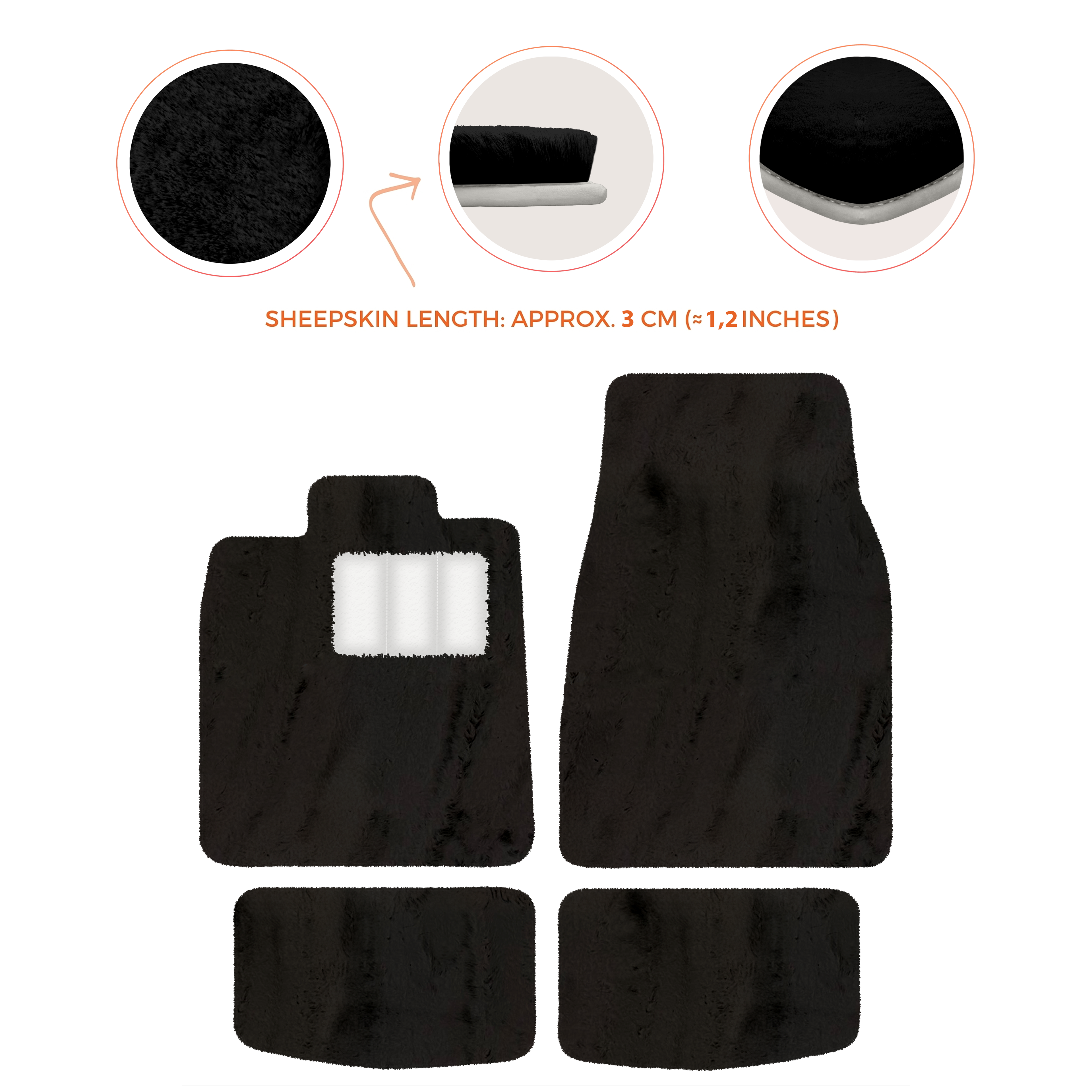 Porsche Taycan (2019-2023) - Sheepskin Length, Various Color Options Custom Fit Premium Velour Floor Mats