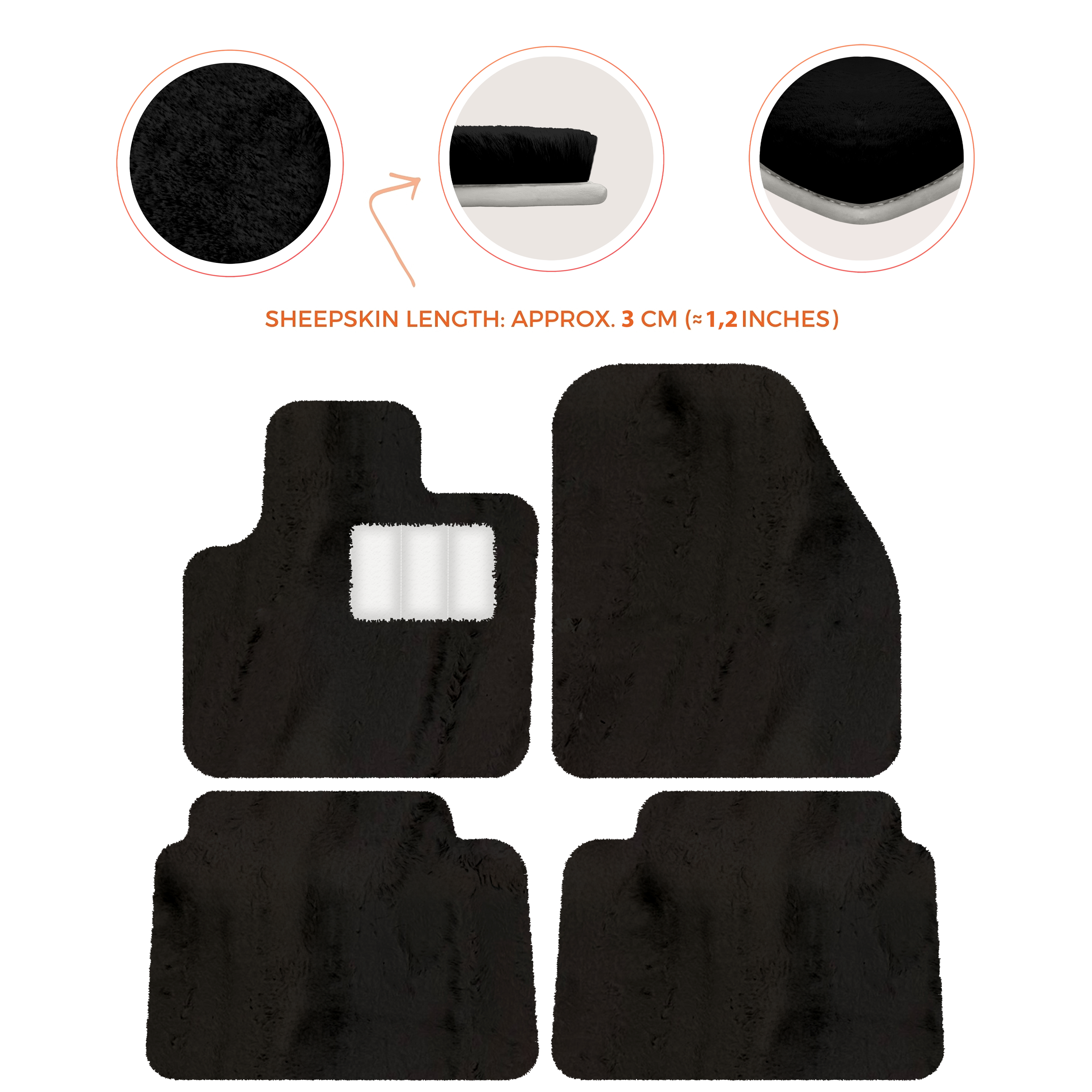 Land Rover Discovery Sport (2019-2026) - Sheepskin Length, Various Color Options Custom Fit Premium Velour Floor Mats