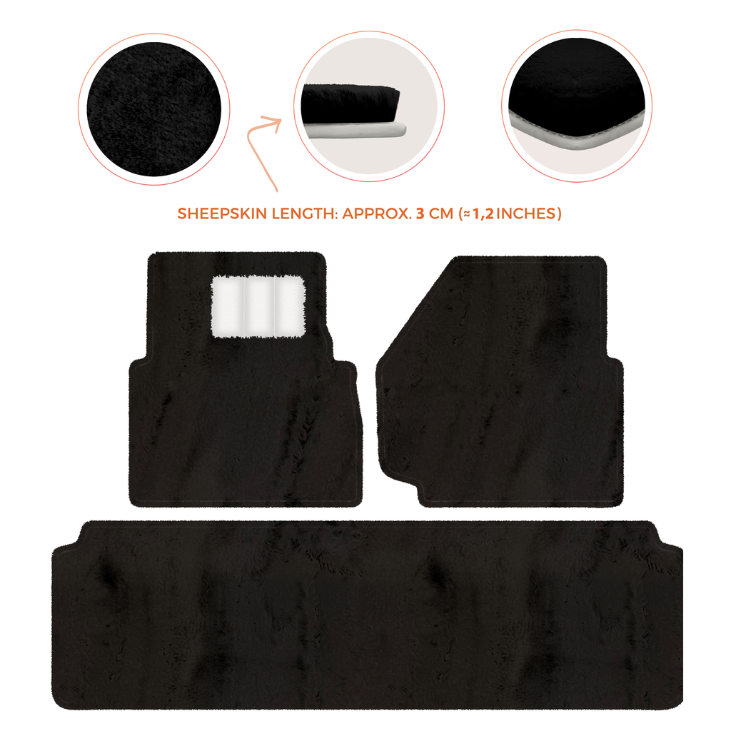 Land Rover Defender 110 (2007-2020) - Sheepskin Length, Various Color Options Custom Fit Premium Velour Floor Mats