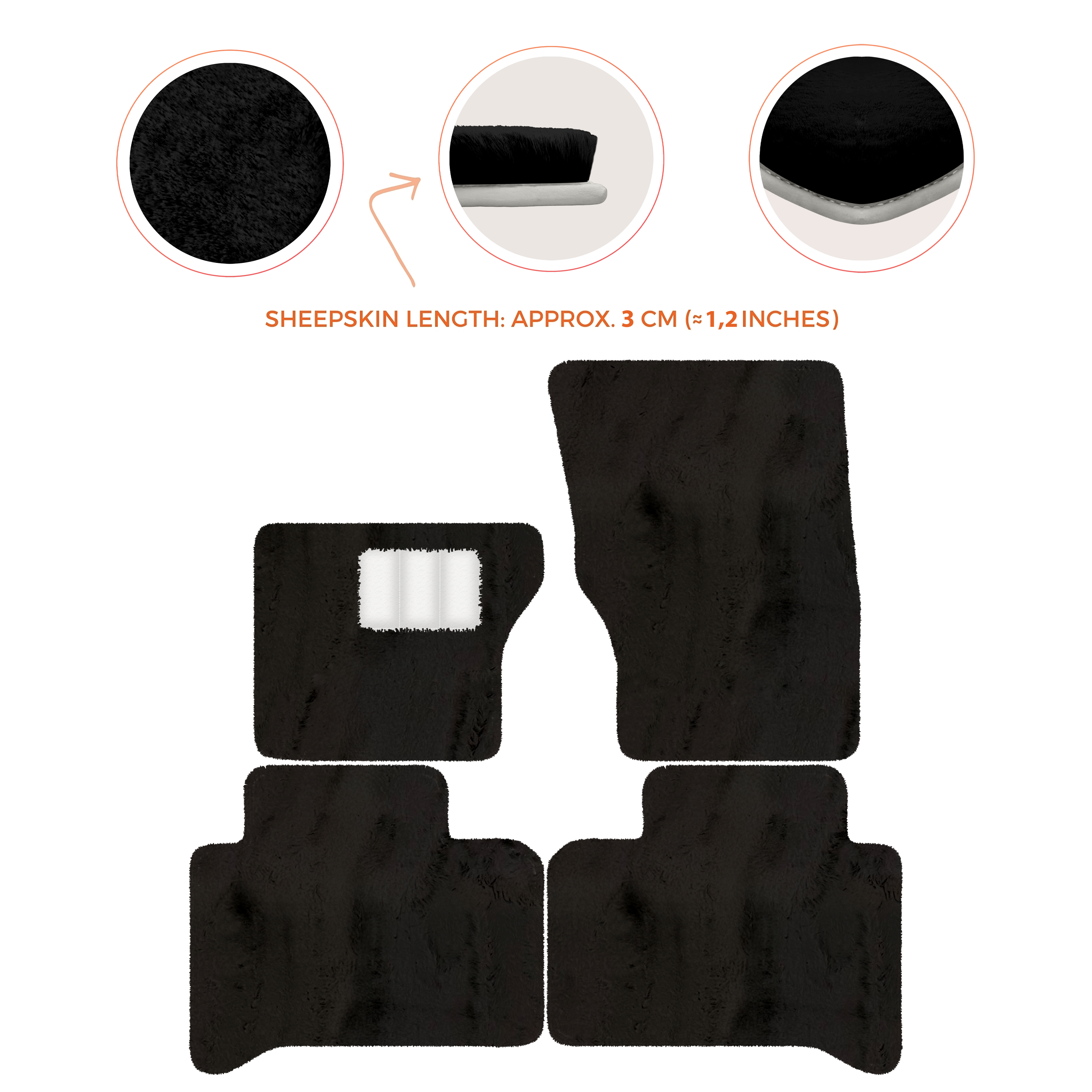 Range Rover (2012-2022) 4-5 Seater - Sheepskin Length, Various Color Options Custom Fit Premium Velour Floor Mats