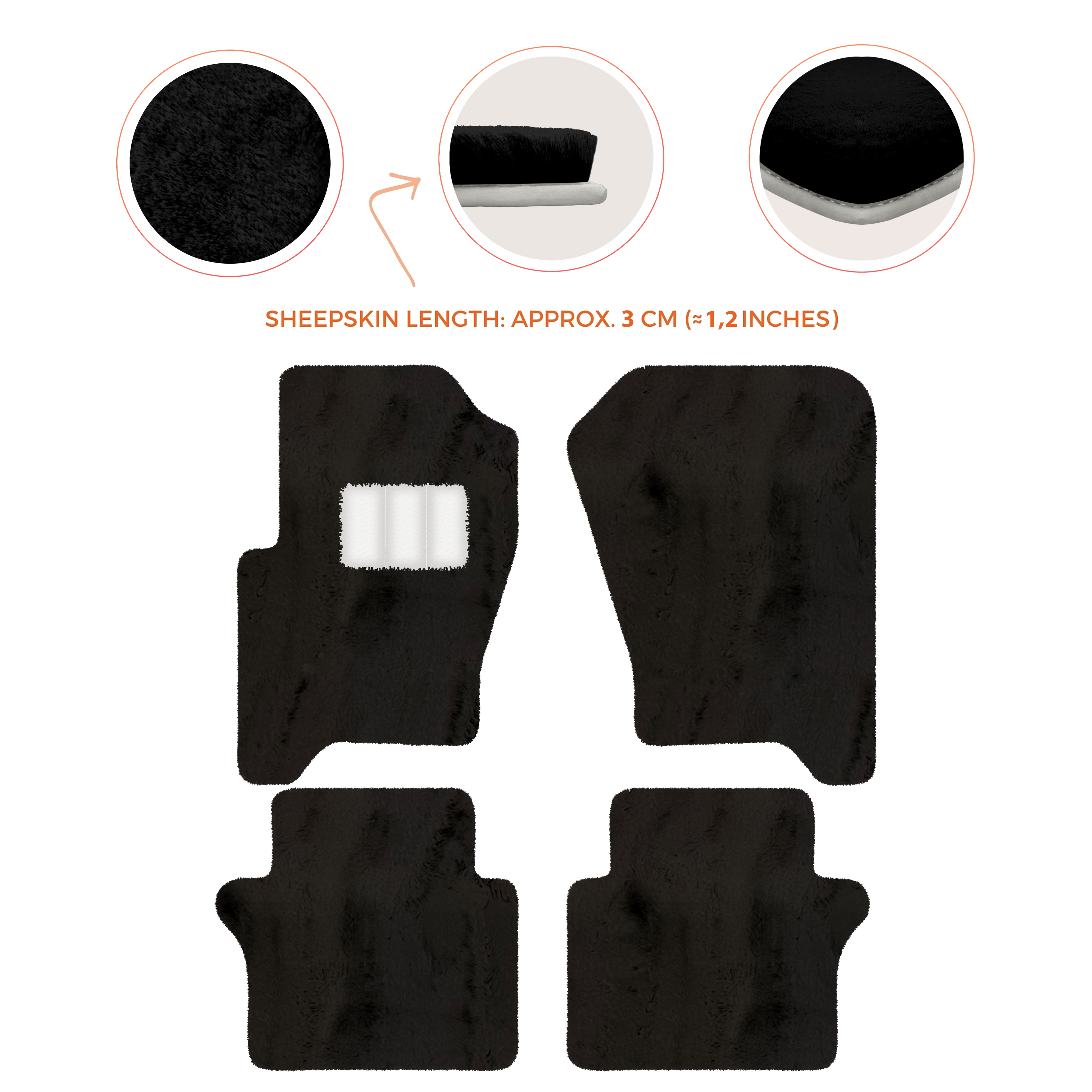 Range Rover Sport (2010-2013) - Sheepskin Length, Various Color Options Custom Fit Premium Velour Floor Mats