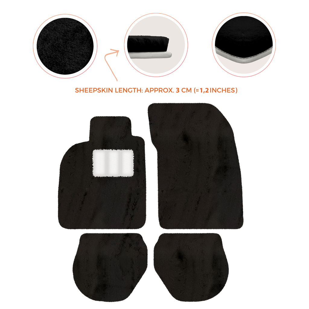 Porsche 911-993 (1993-1998) - Sheepskin Length, Various Color Options Custom Fit Premium Velour Floor Mats