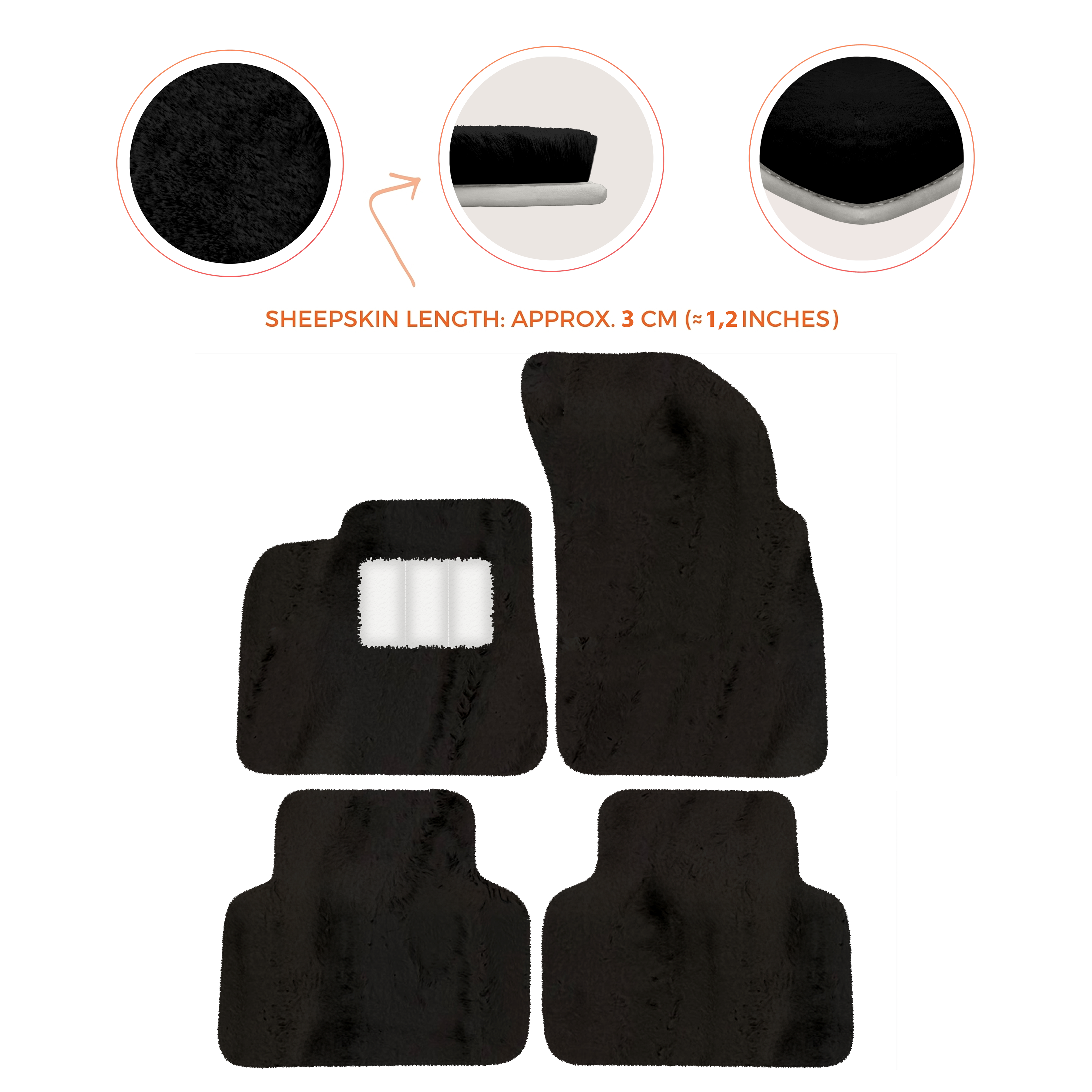 Lamborghini Urus (2018-2026) - Sheepskin Length, Various Color Options Custom Fit Premium Velour Floor Mats