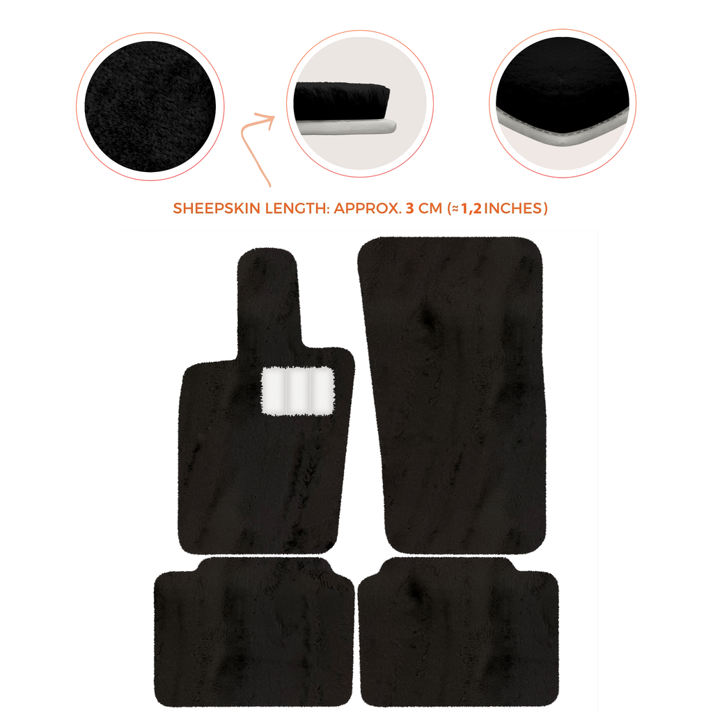Porsche Panamera (2017-2023) - Sheepskin Length, Various Color Options Custom Fit Premium Velour Floor Mats