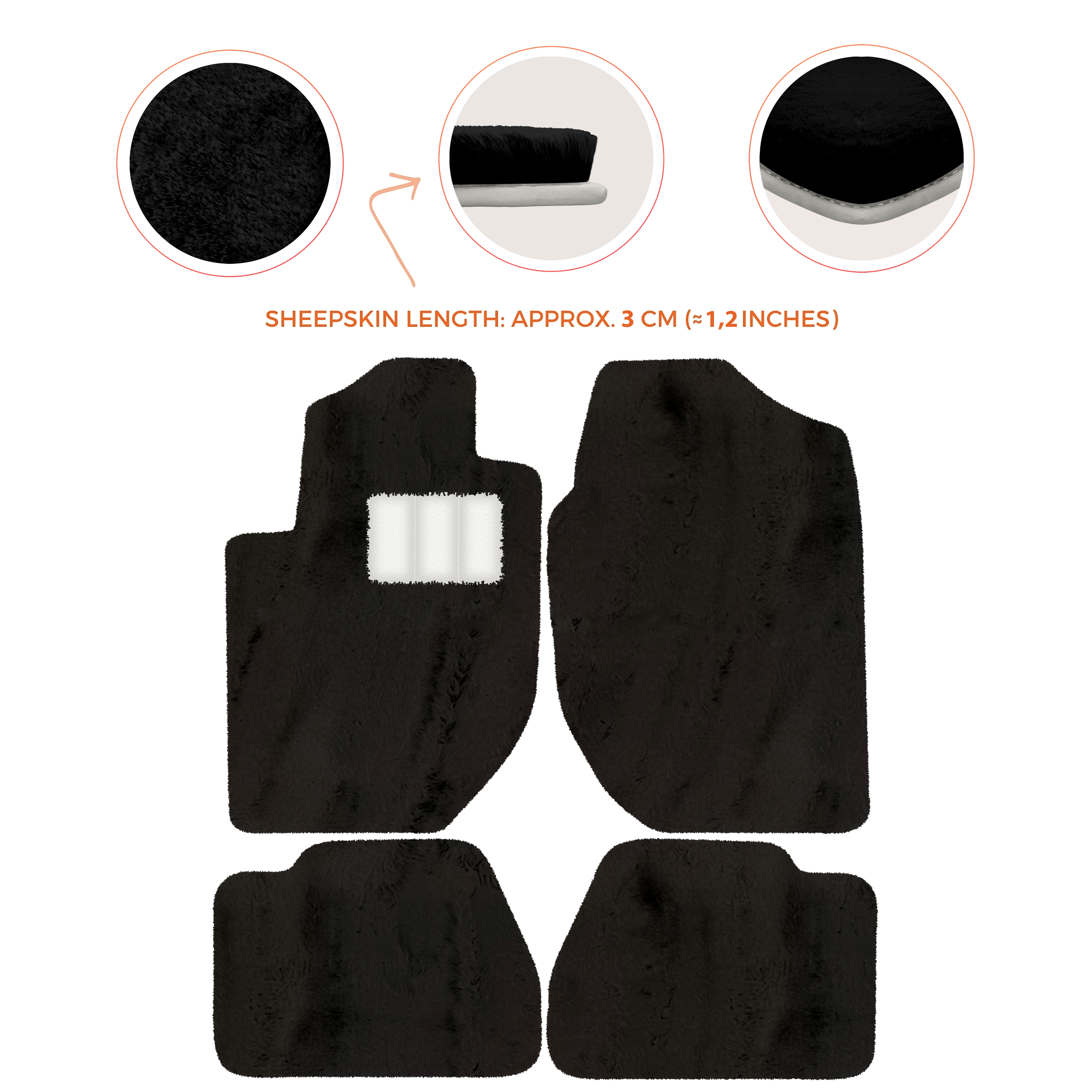 Land Rover Freelander (2003-2007) - Sheepskin Length, Various Color Options Custom Fit Premium Velour Floor Mats