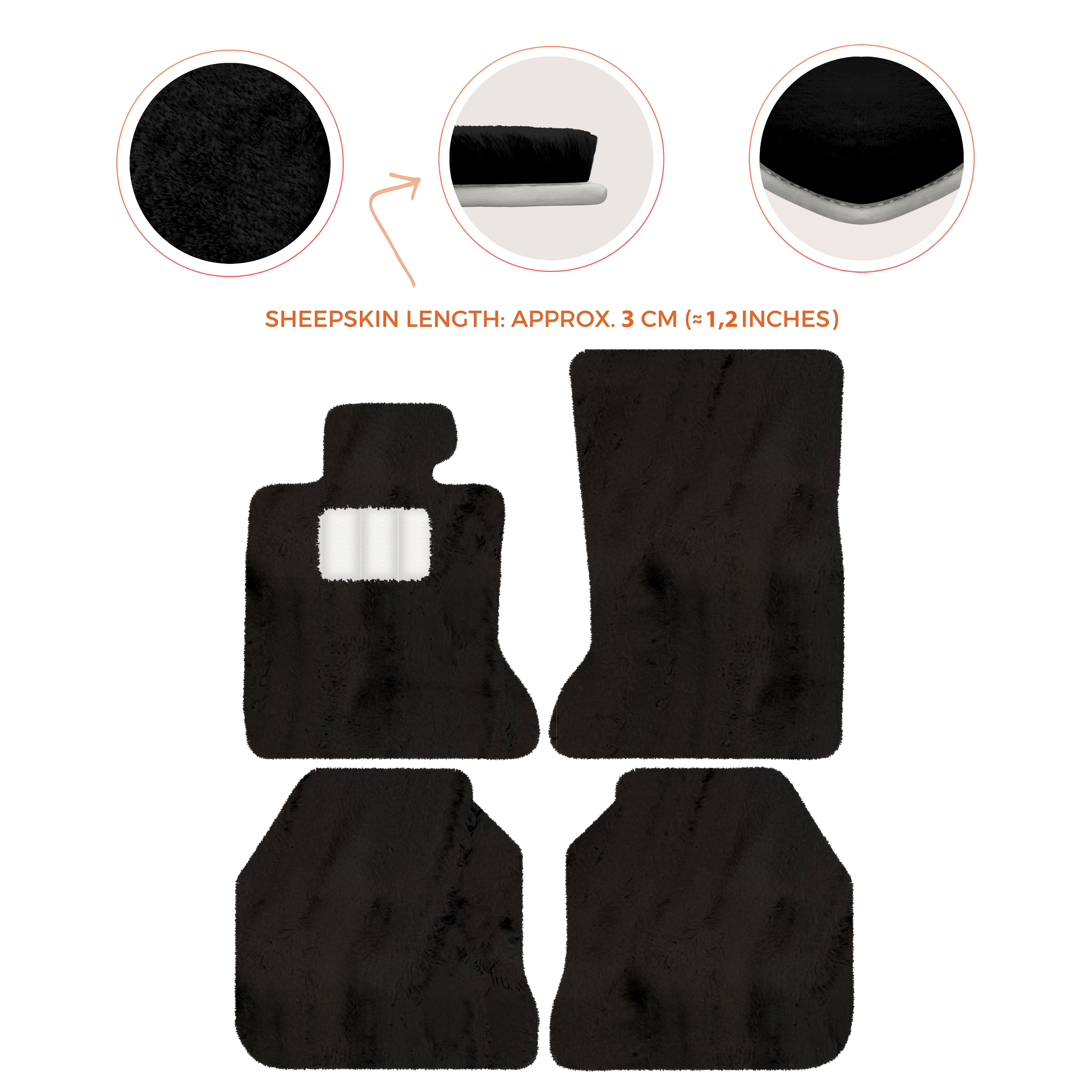 Rolls-Royce Ghost Series I RR2 (2010-2014) Sedan - Sheepskin Length, Various Color Options Custom Fit Premium Velour Floor Mats