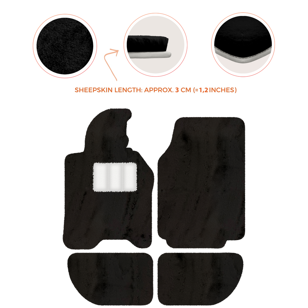 Porsche 944 (1981-1991) - Sheepskin Length, Various Color Options Custom Fit Premium Velour Floor Mats