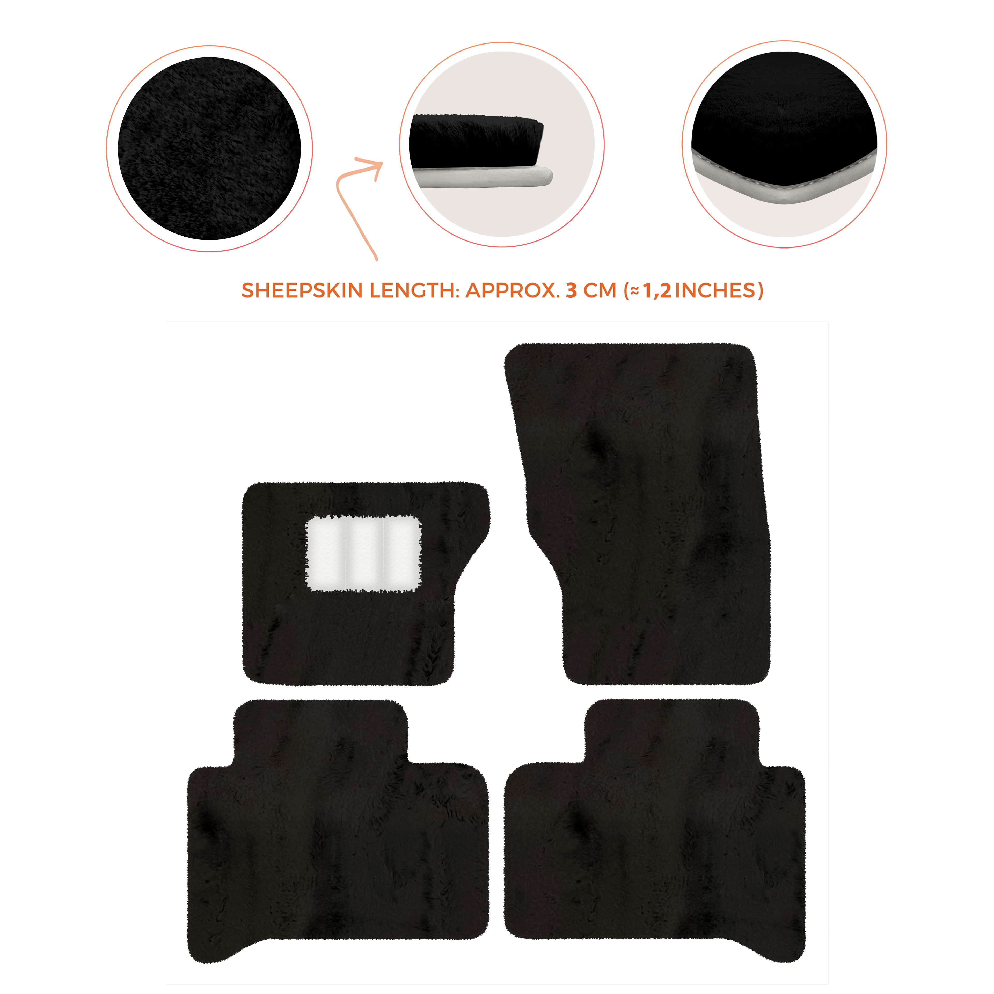 Range Rover Sport (2013-2022) - Sheepskin Length, Various Color Options Custom Fit Premium Velour Floor Mats