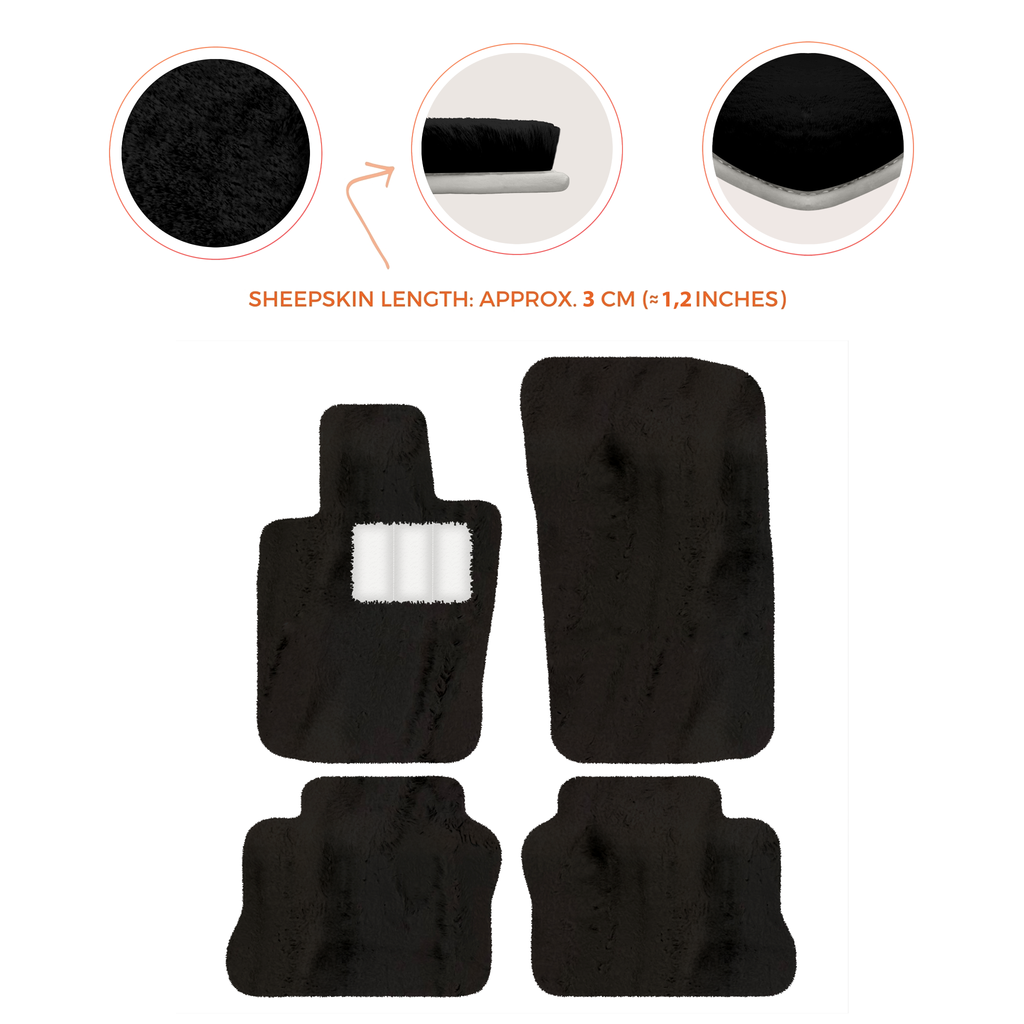 Porsche Panamera (2009-2016) - Sheepskin Length, Various Color Options Custom Fit Premium Velour Floor Mats