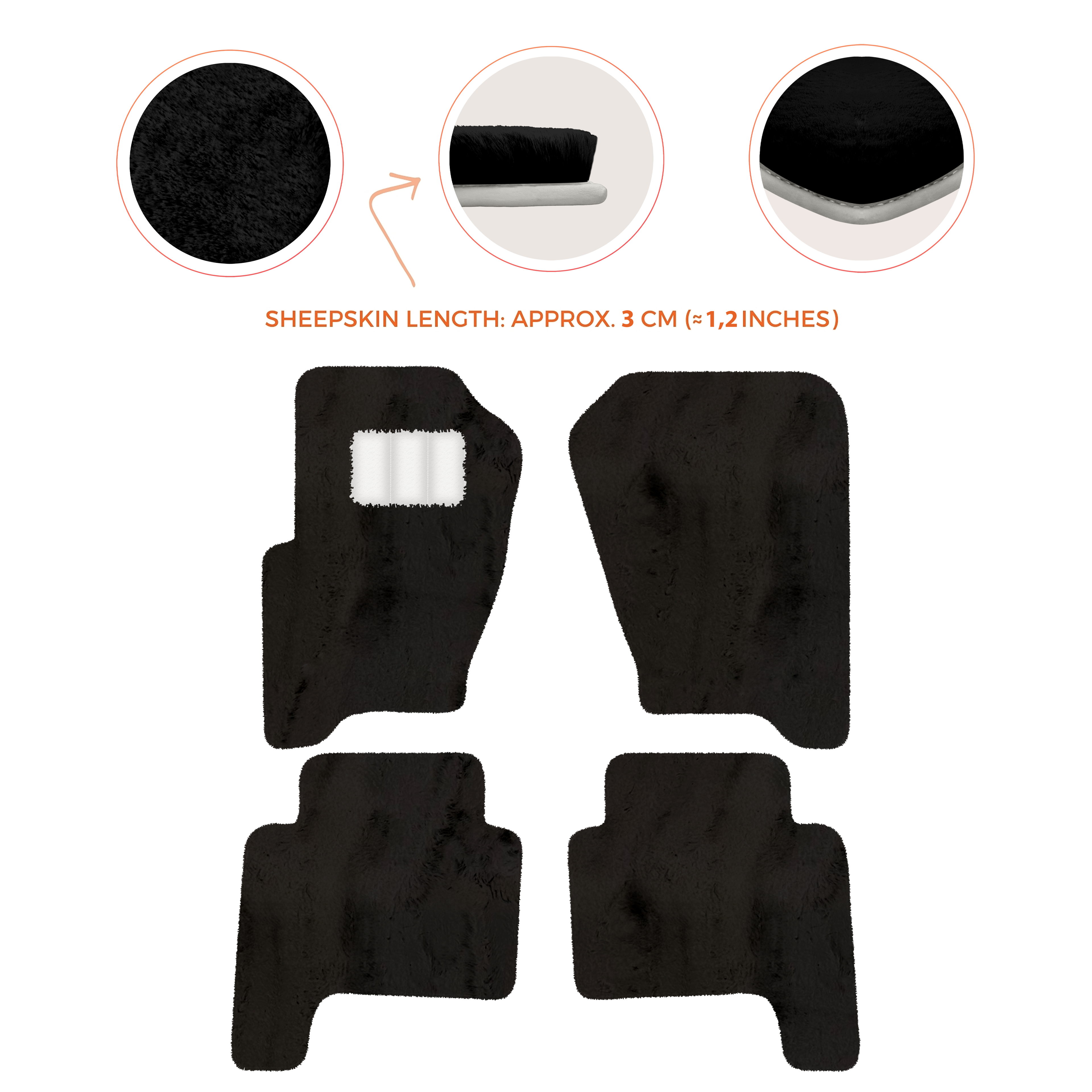 Range Rover Sport (2005-2010) - Sheepskin Length, Various Color Options Custom Fit Premium Velour Floor Mats