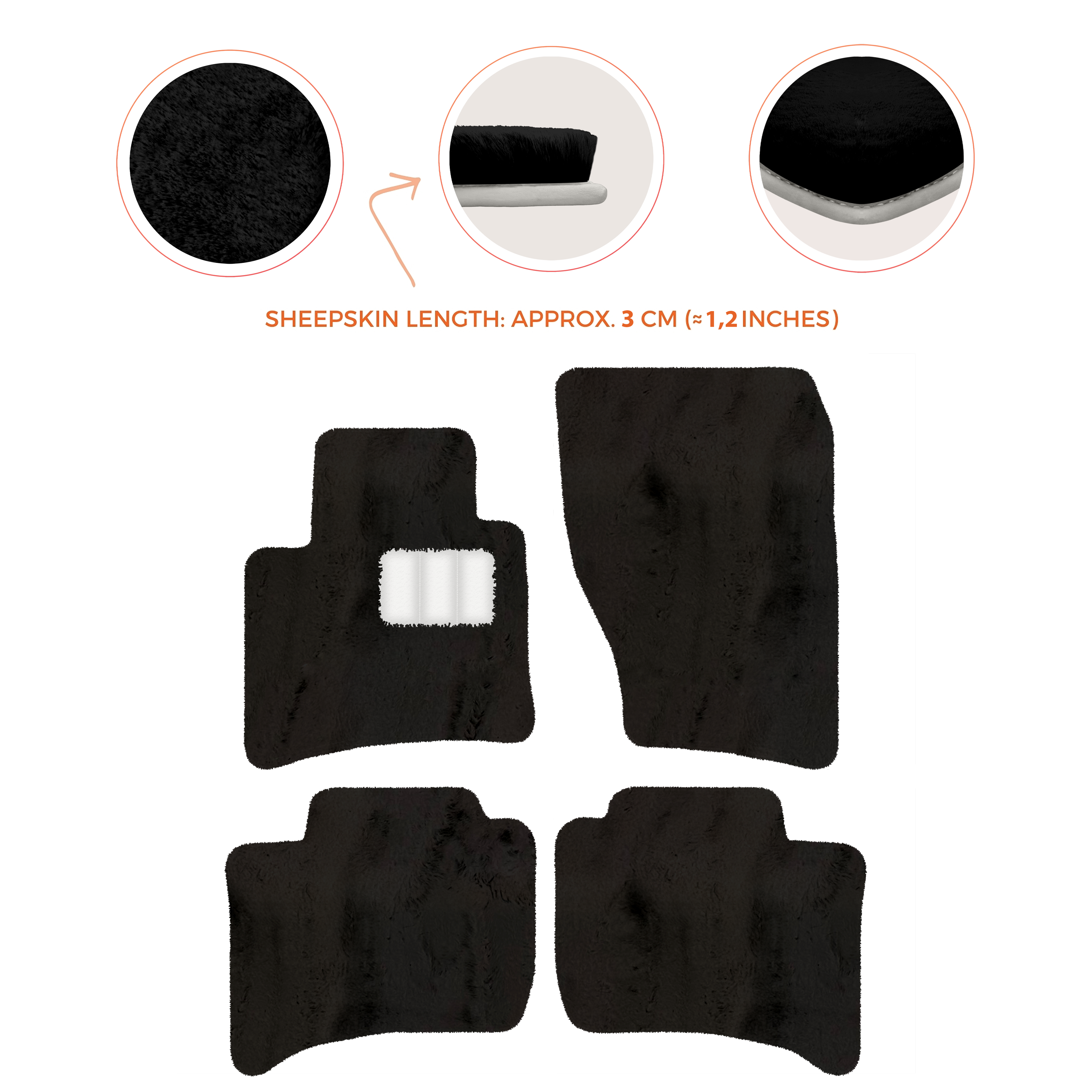 Porsche Cayenne (2010-2018) - Sheepskin Length, Various Color Options Custom Fit Premium Velour Floor Mats