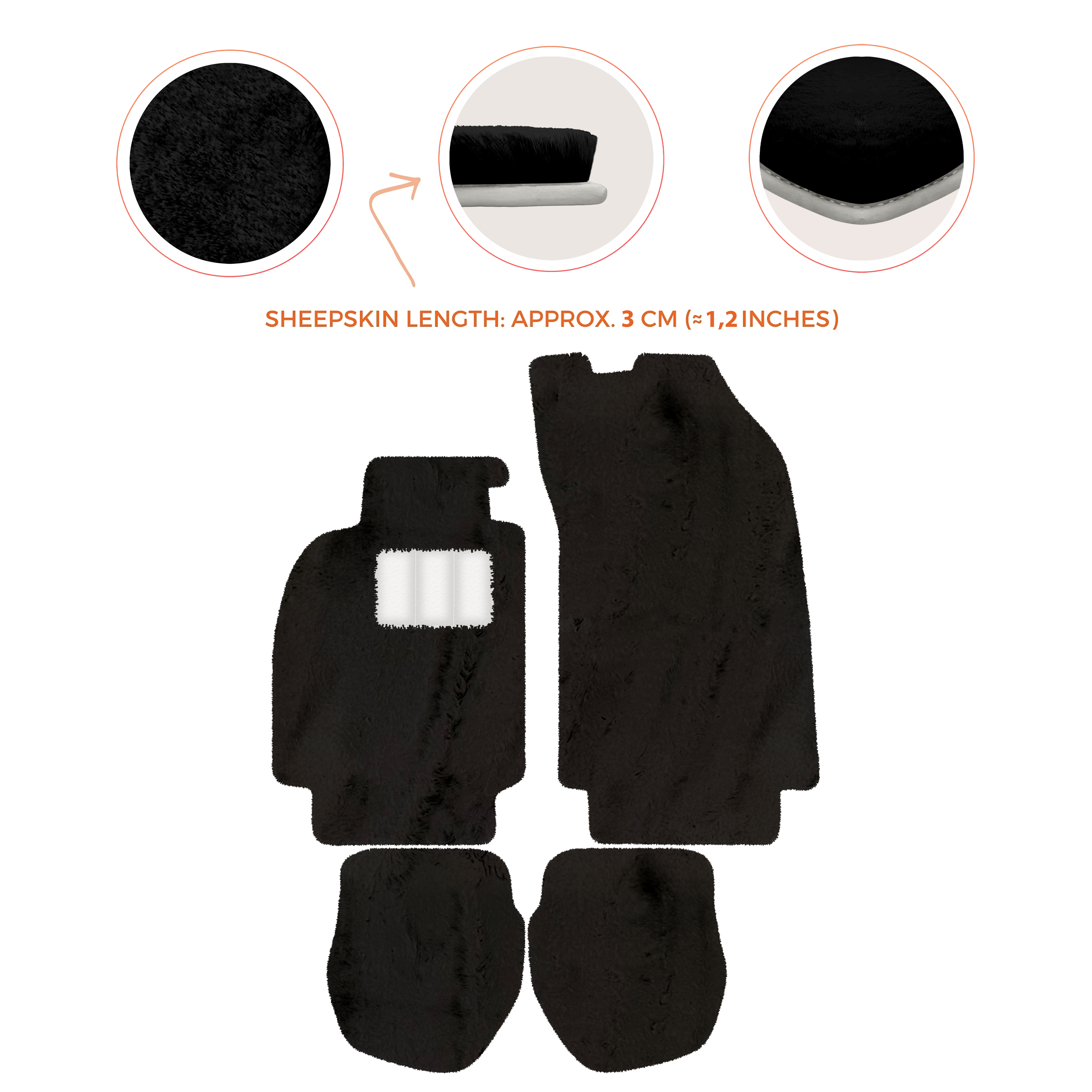 Porsche 911 - 964 (1989-1994) - Sheepskin Length, Various Color Options Custom Fit Premium Velour Floor Mats