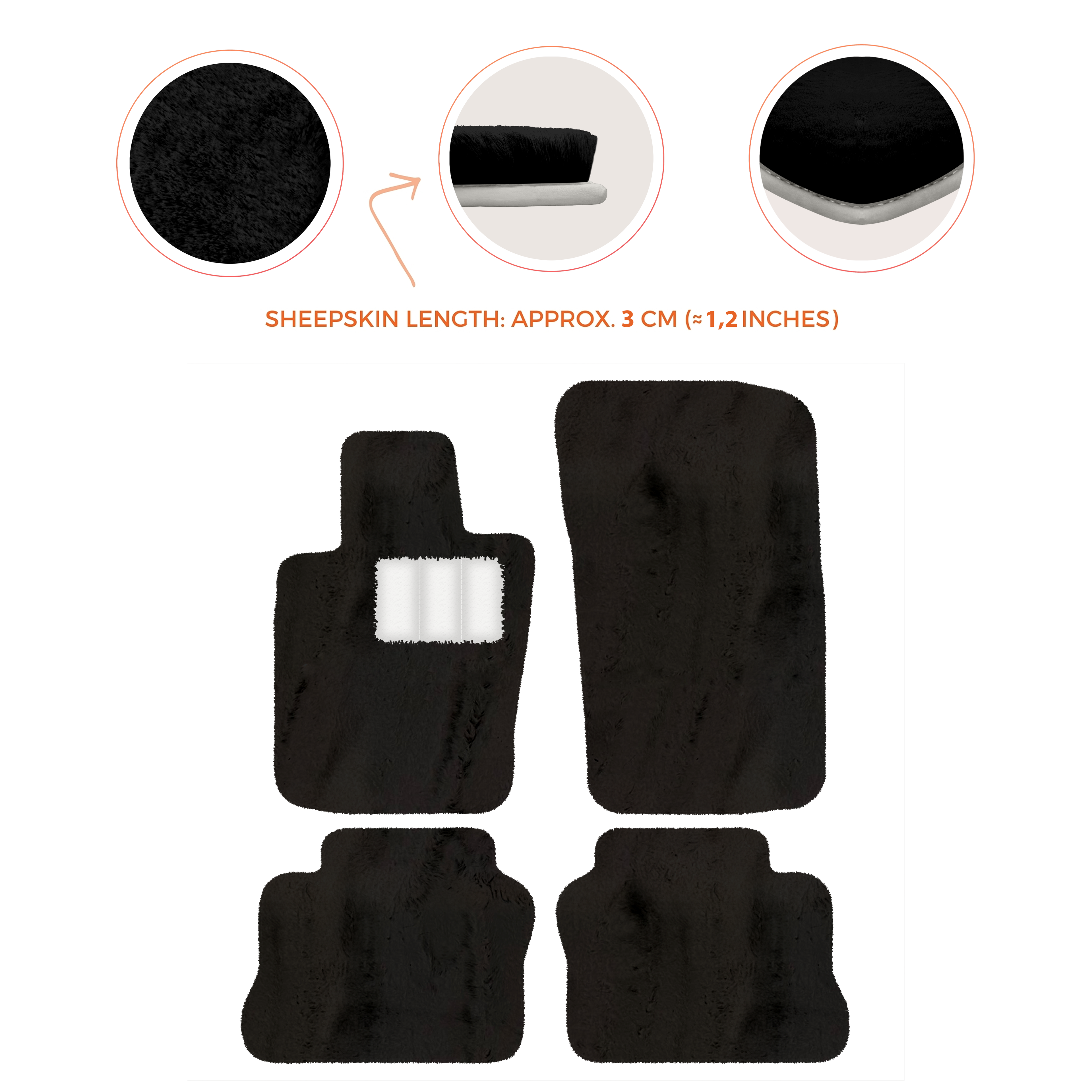 Porsche Panamera (2009-2016) - Sheepskin Length, Various Color Options Custom Fit Premium Velour Floor Mats