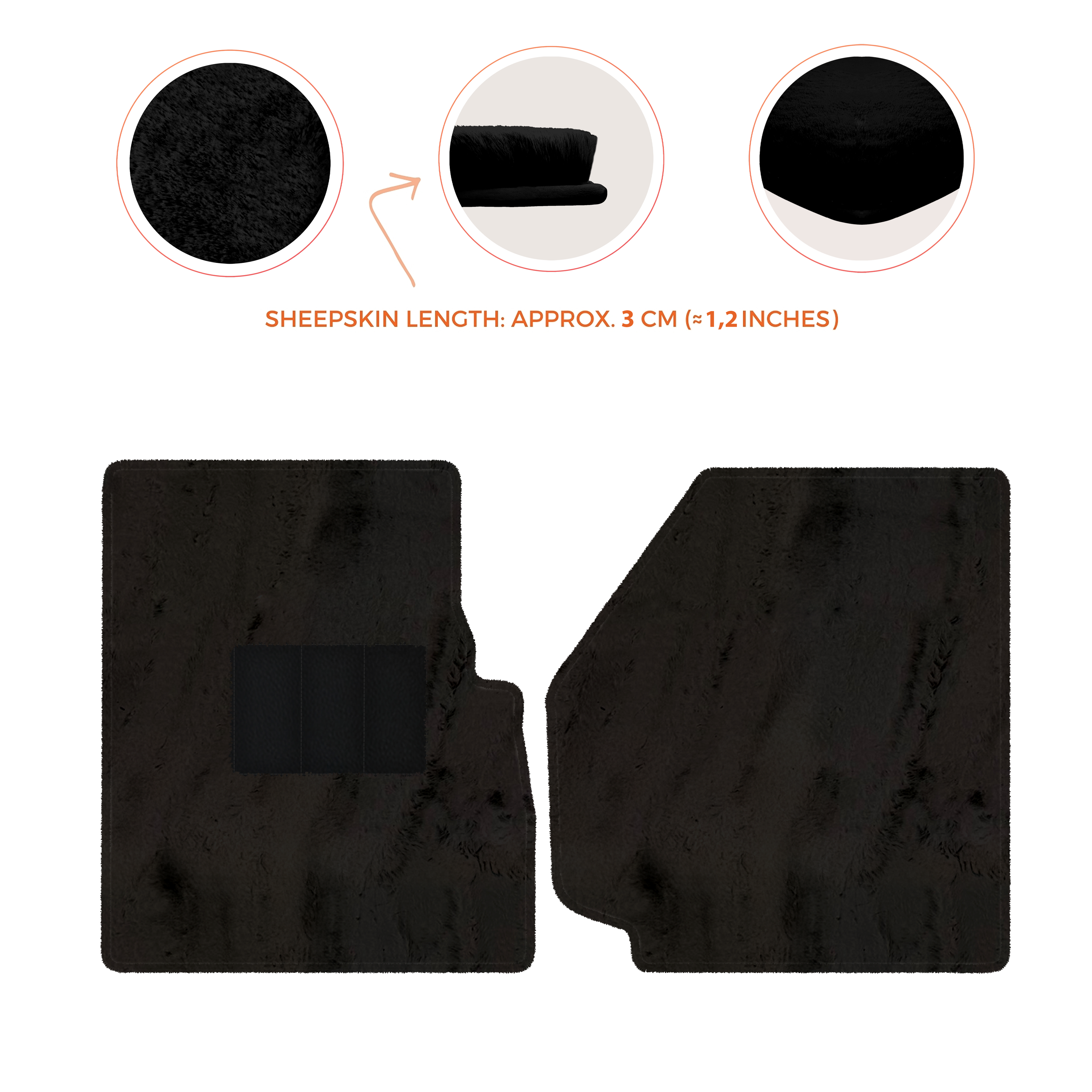 Land Rover Defender 90 (2007-2020) - Sheepskin Length, Various Color Options Custom Fit Premium Velour Floor Mats