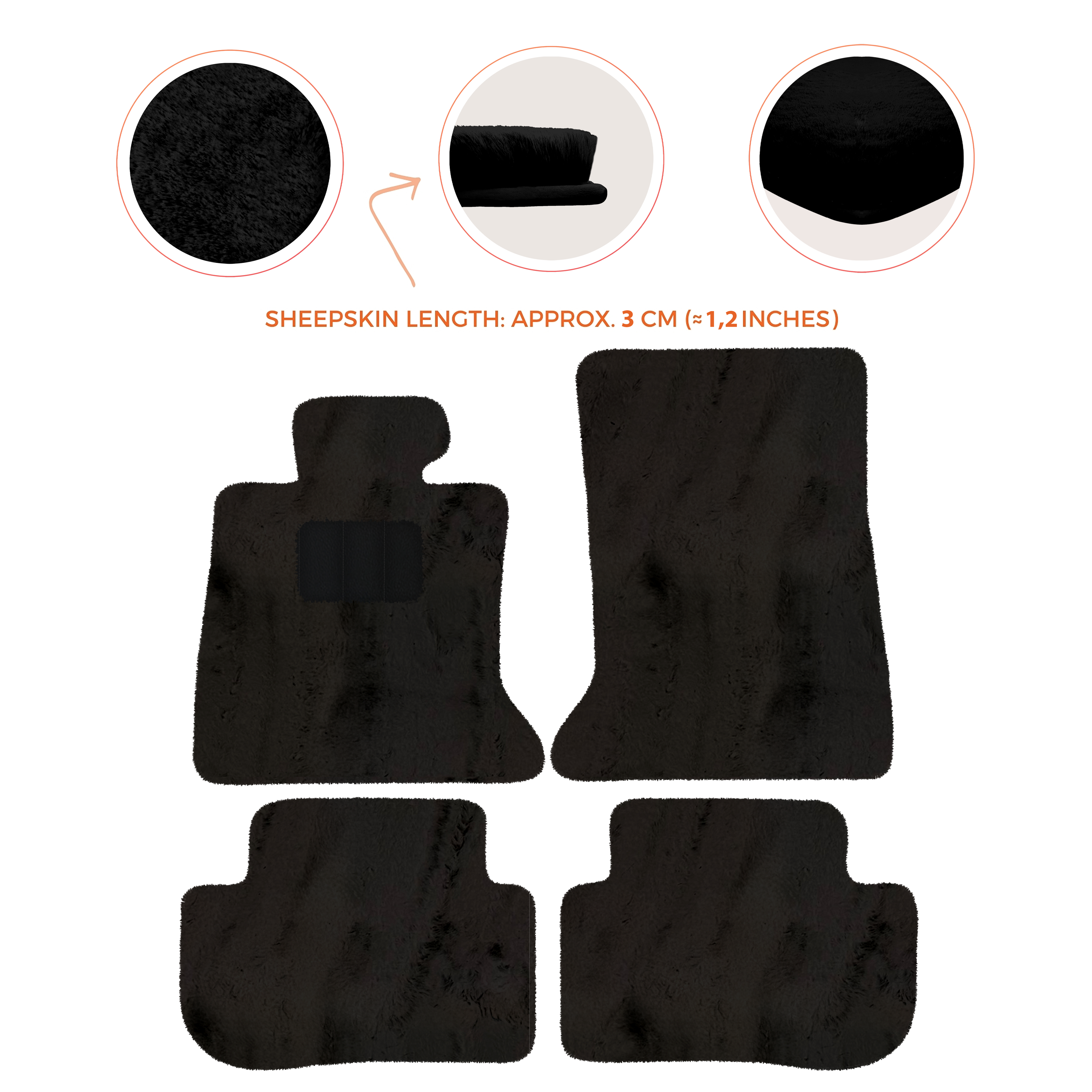 Rolls-Royce RR2 Wraith (2013-2023) Coupe - Sheepskin Length, Various Color Options Custom Fit Premium Velour Floor Mats