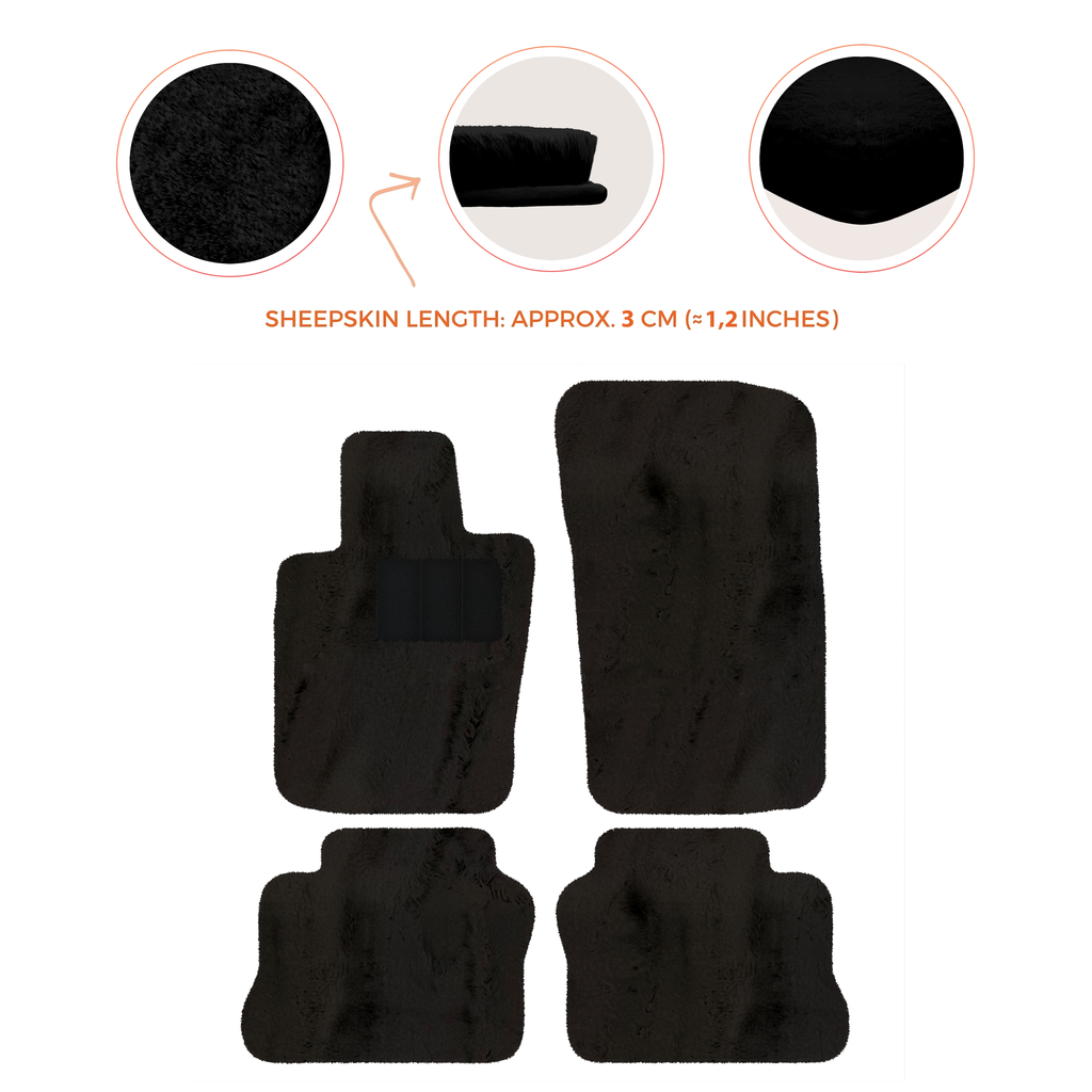 Porsche Panamera (2009-2016) - Sheepskin Length, Various Color Options Custom Fit Premium Velour Floor Mats