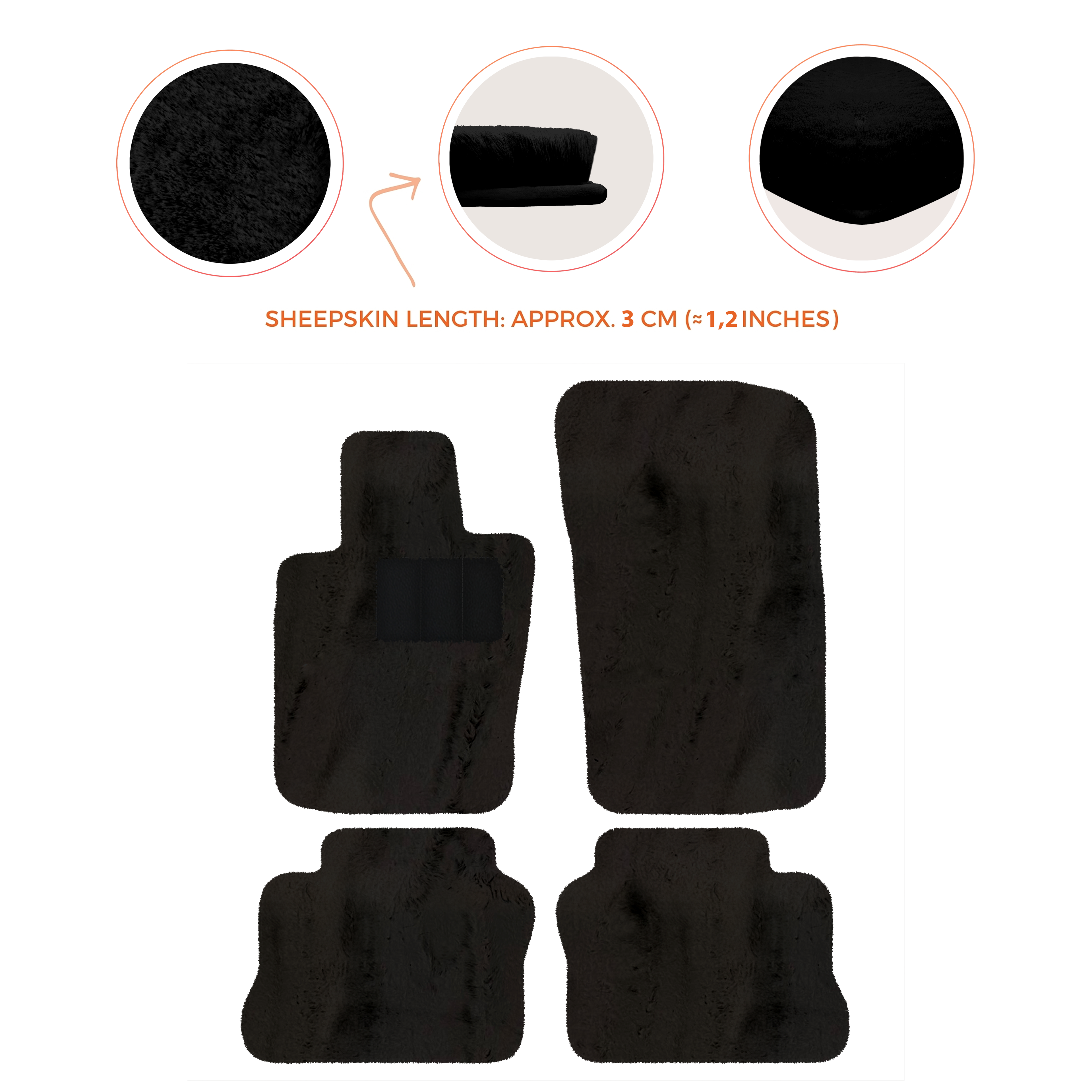 Porsche Panamera (2009-2016) - Sheepskin Length, Various Color Options Custom Fit Premium Velour Floor Mats