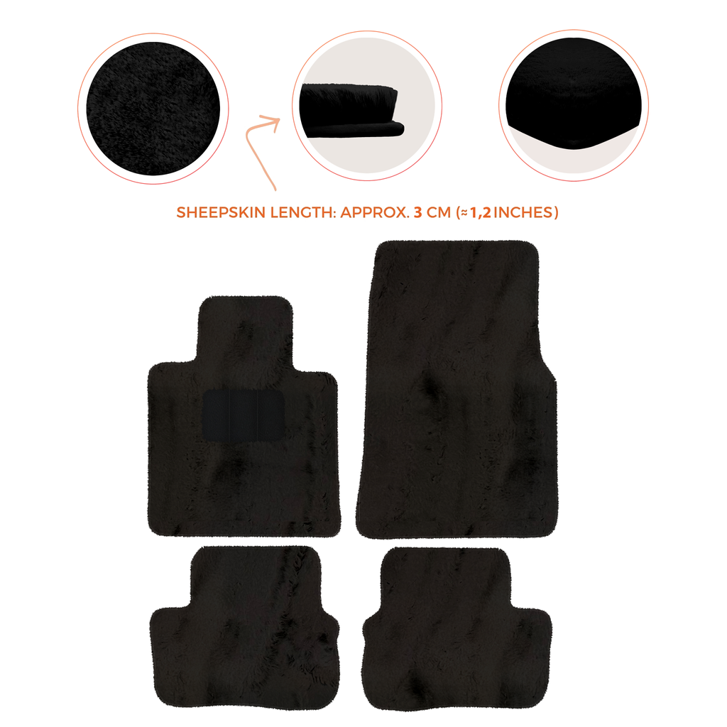 Rolls-Royce Cullinan (2018â€“2025) - Sheepskin Length, Various Color Options Custom Fit Premium Velour Floor Mats