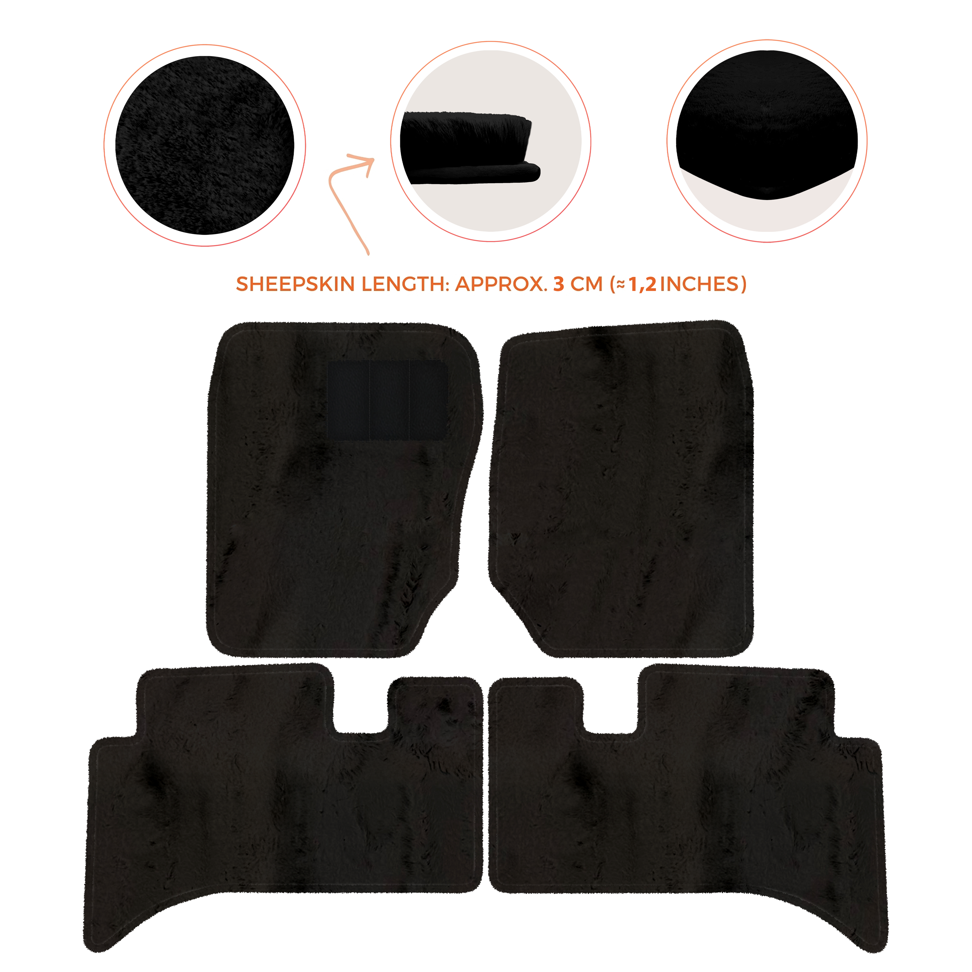 Range Rover (1994-2002) - Sheepskin Length, Various Color Options Custom Fit Premium Velour Floor Mats