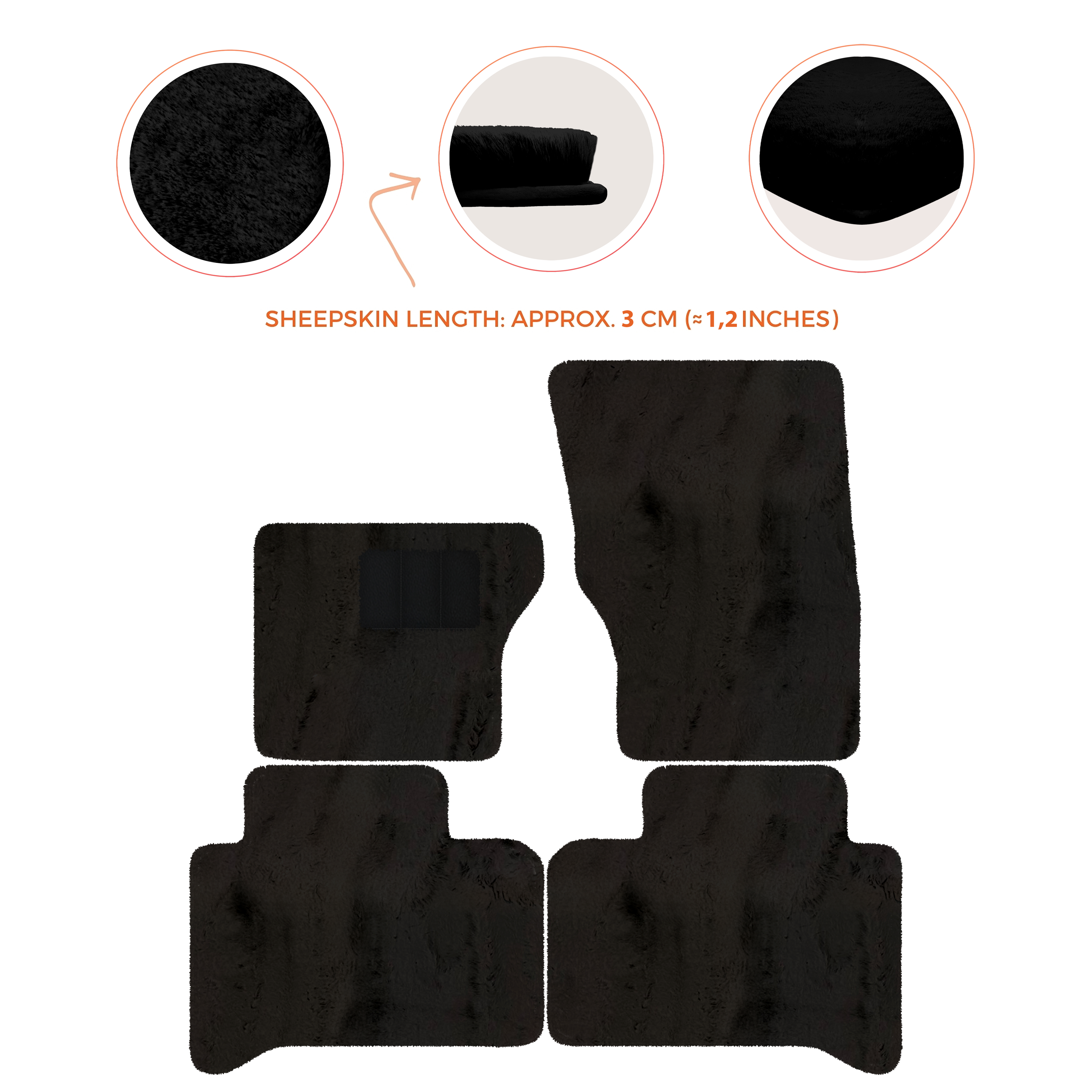 Range Rover (2012-2022) 4-5 Seater - Sheepskin Length, Various Color Options Custom Fit Premium Velour Floor Mats